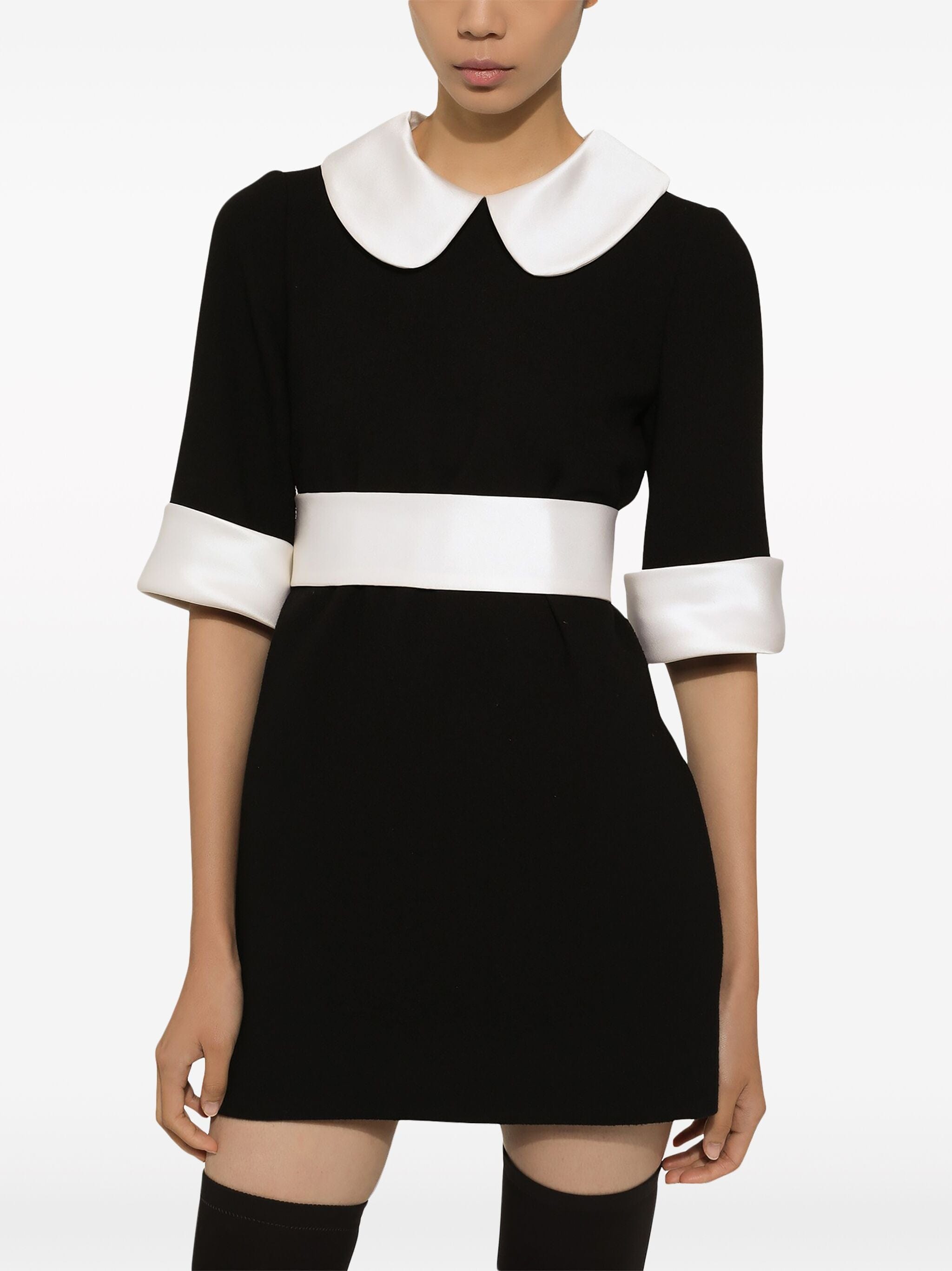 Dolce & Gabbana Peter Pan Collar Virgin Wool Minidress