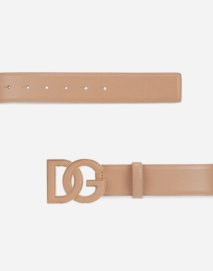 Dolce & Gabbana Pink DG Logo Leather Belt