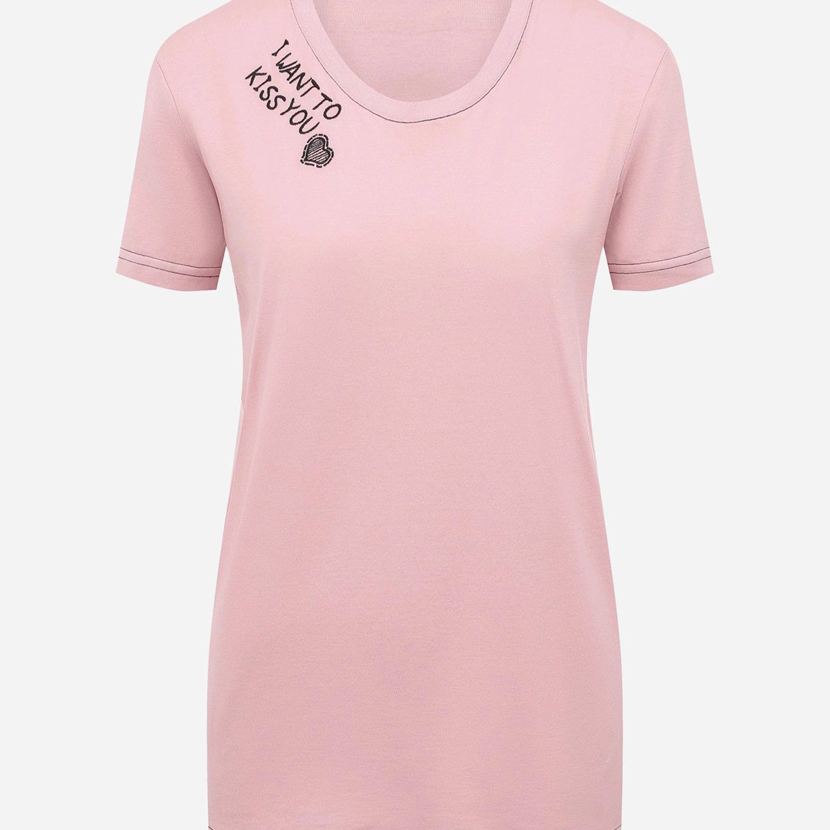 D&G DOLCE&GABBANA 半袖カットソー ロゴプリント ピンク dolce-gabbana-pink-logo-print-