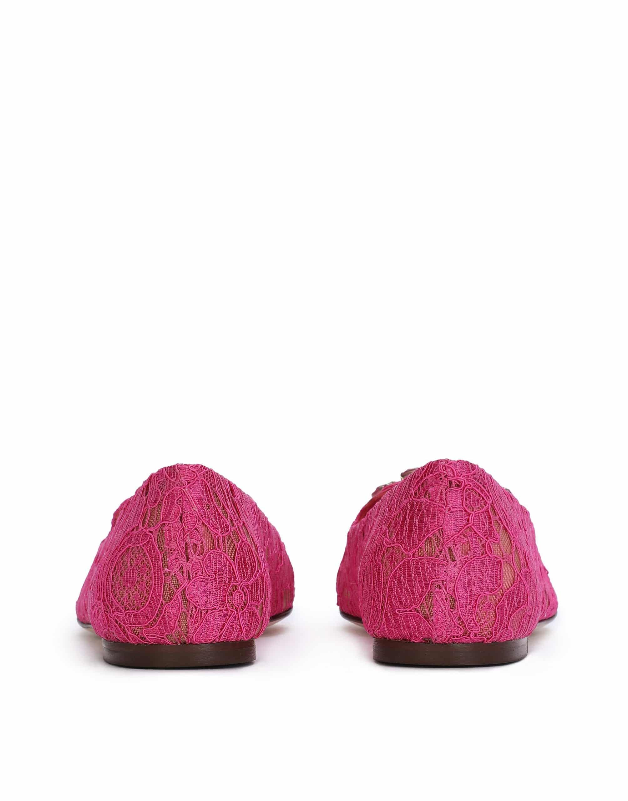 Dolce & Gabbana Pink Taormina Lace Vally Slippers