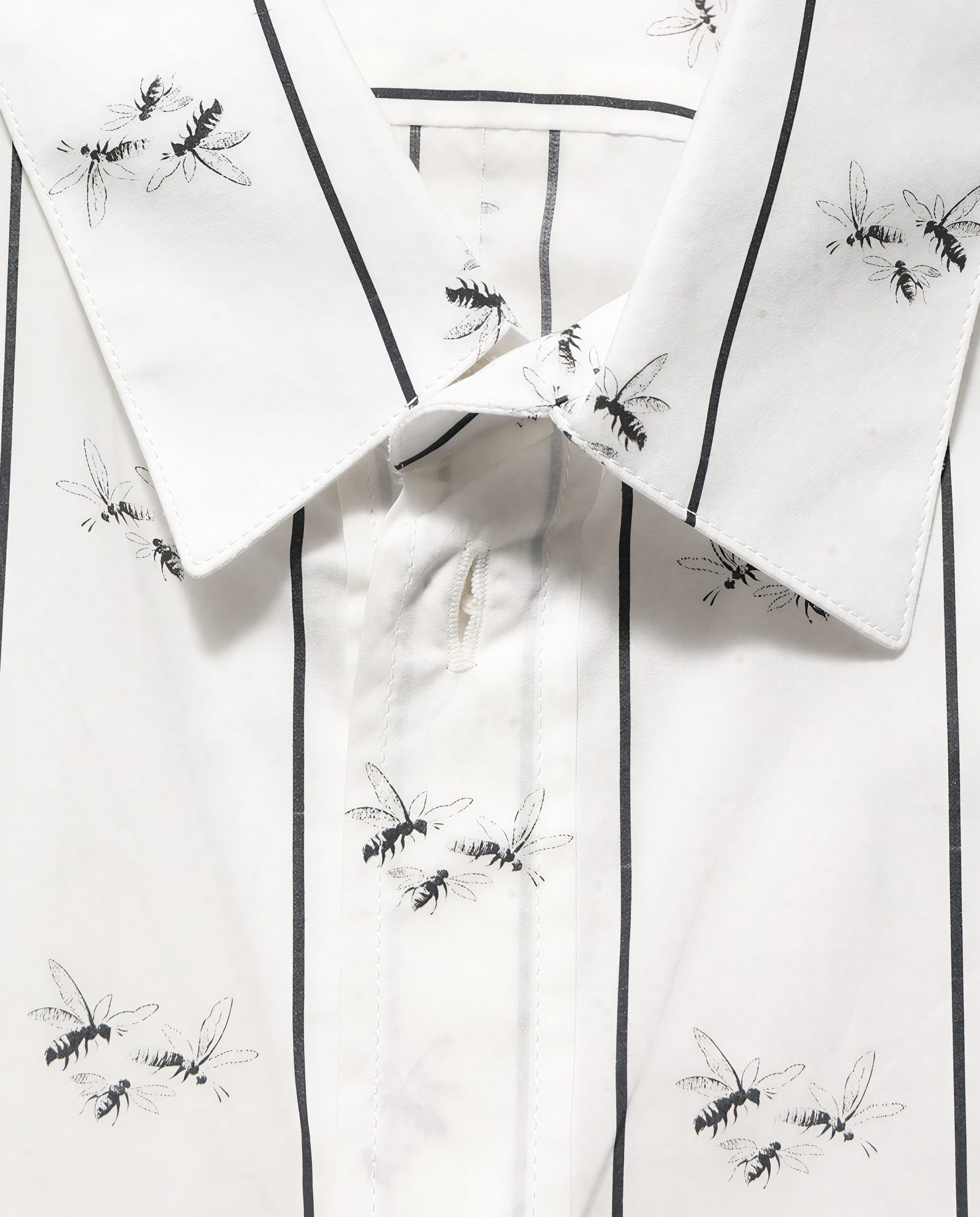 Dolce & Gabbana Pinstripe Bee Print Gold Dress Shirt