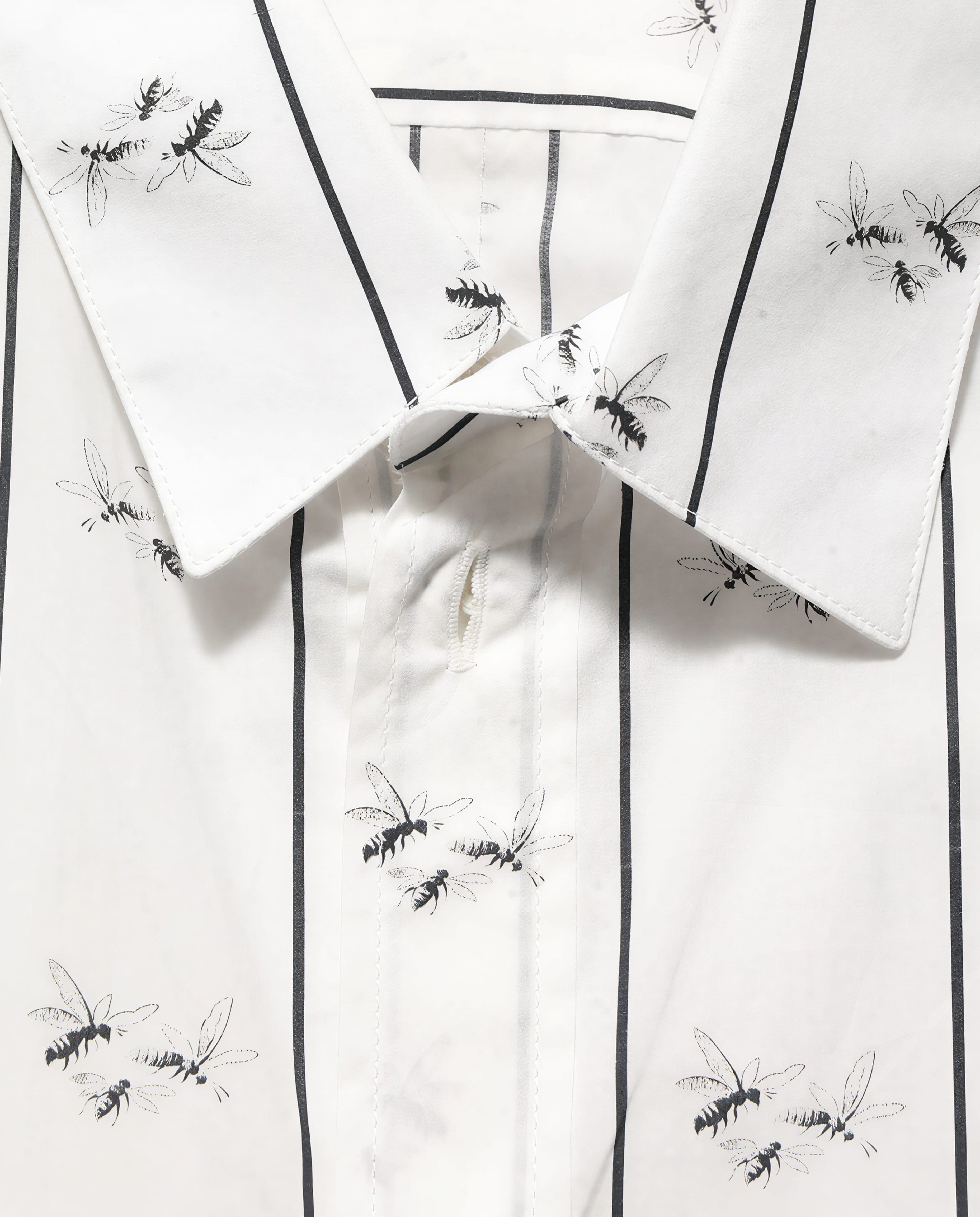 Dolce & Gabbana Dolce & Gabbana Pinstripe Bee Print Gold Dress Shirt