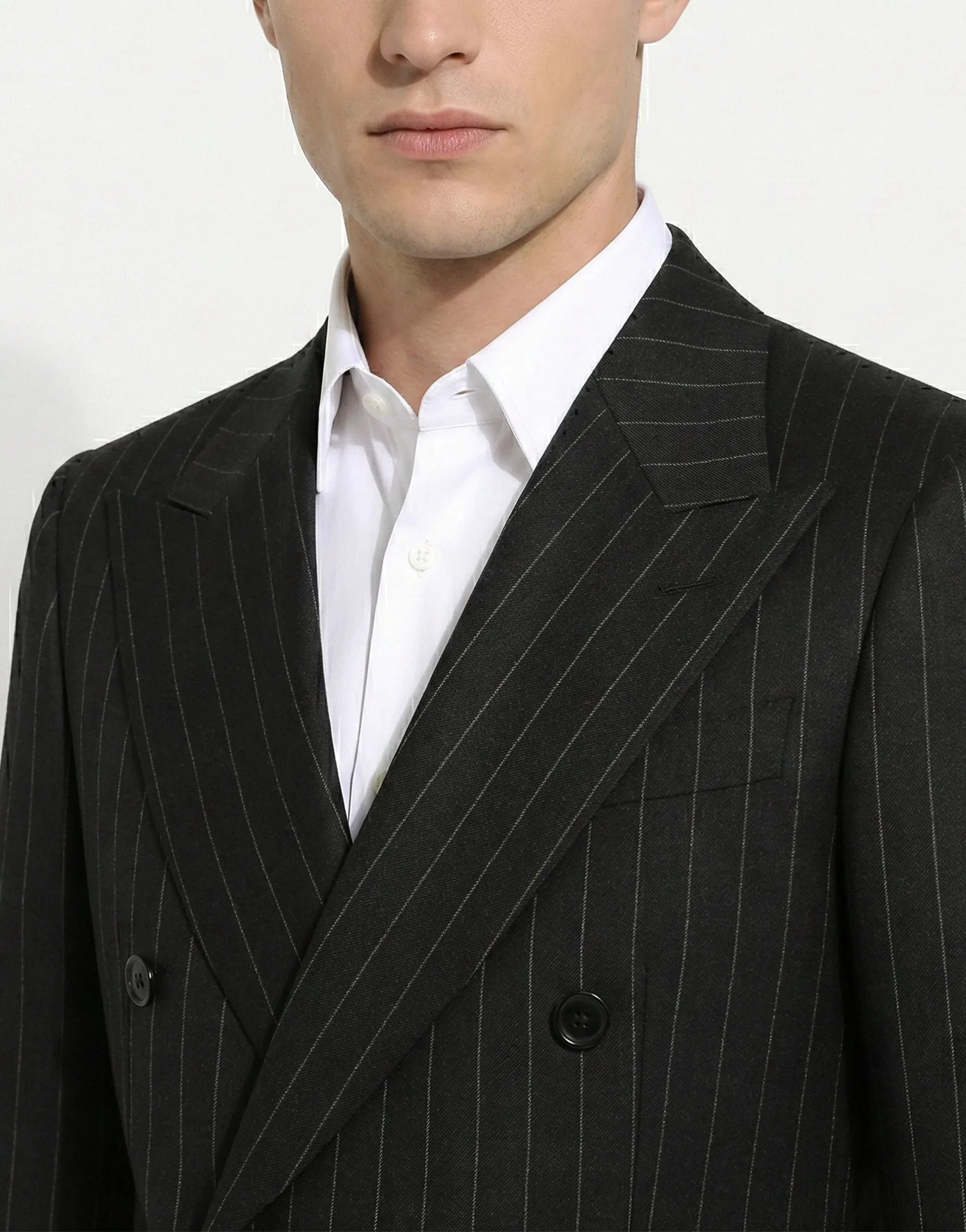 Dolce & Gabbana Pinstripe Double-Breasted Virgin Wool Blazer