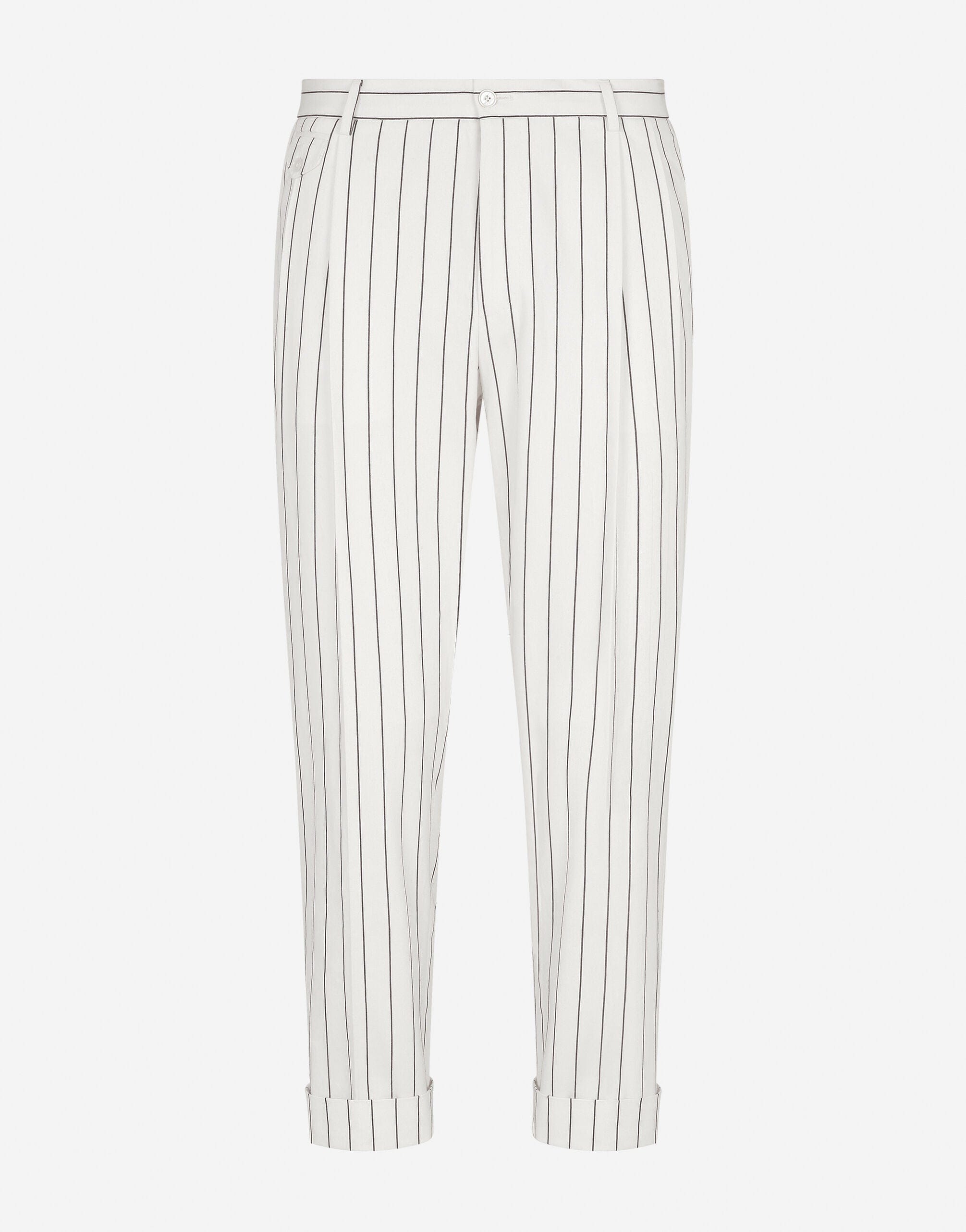 Dolce & Gabbana Pinstripe Stretch Cotton Pants