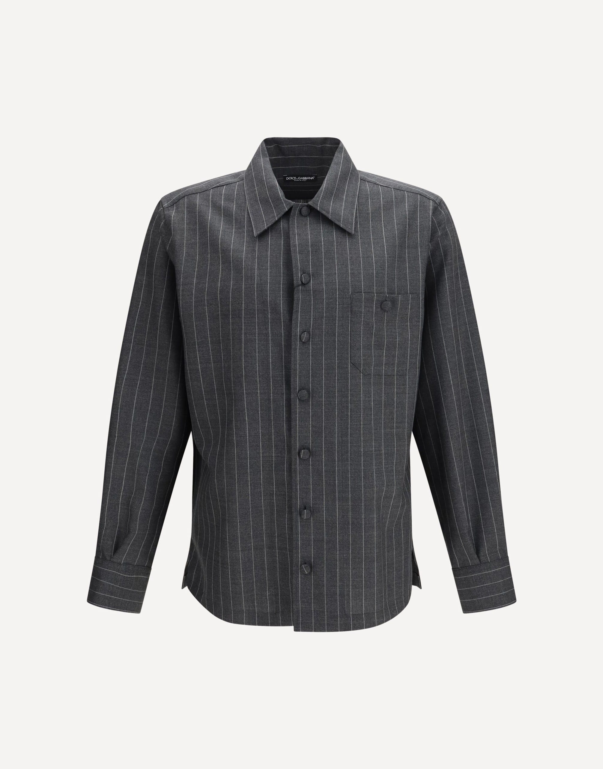 Dolce & Gabbana Dolce & Gabbana Pinstripe Wool Long Sleeve Shirt