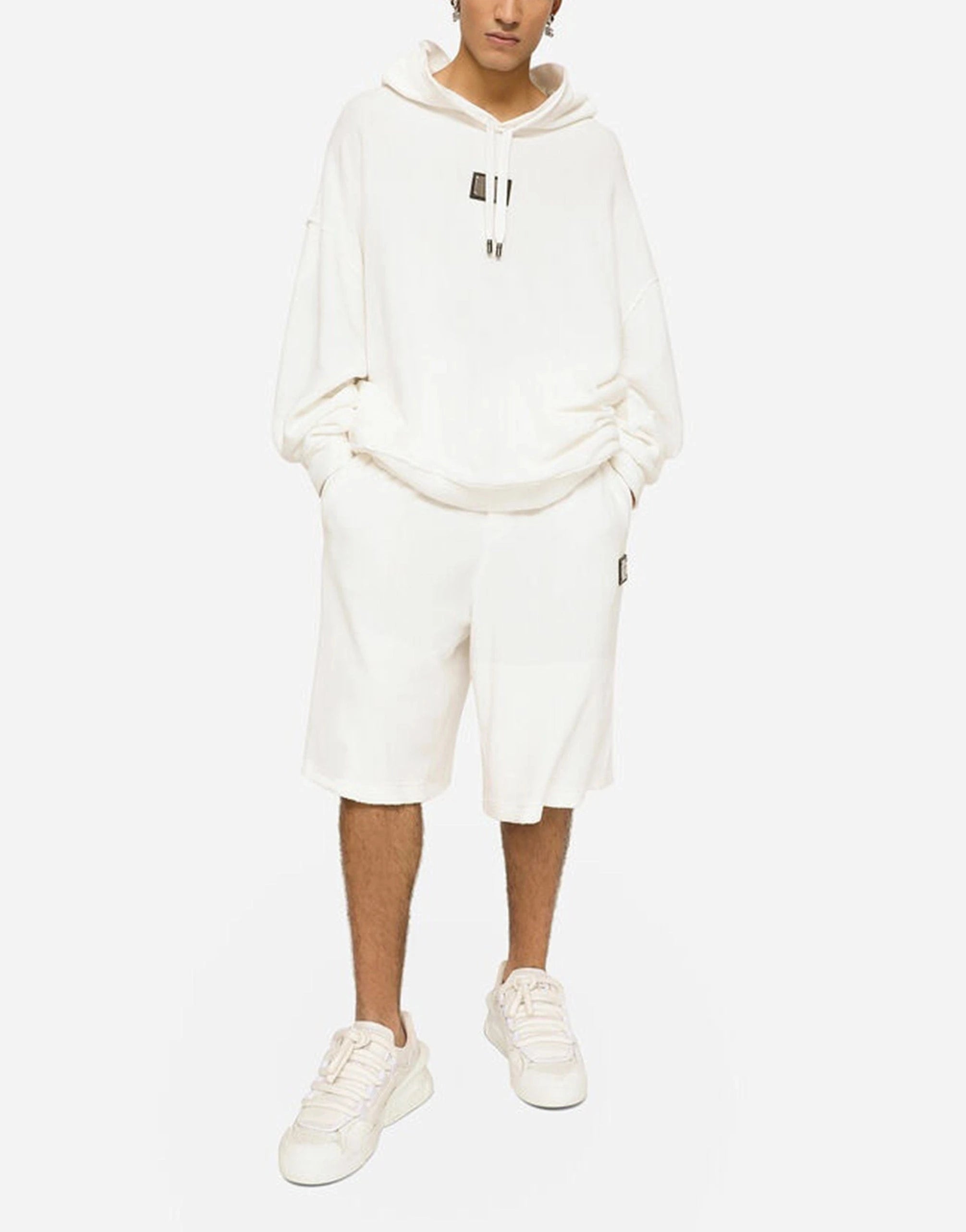 Dolce & Gabbana Plaque-Logo Jersey Terry Jogging Shorts