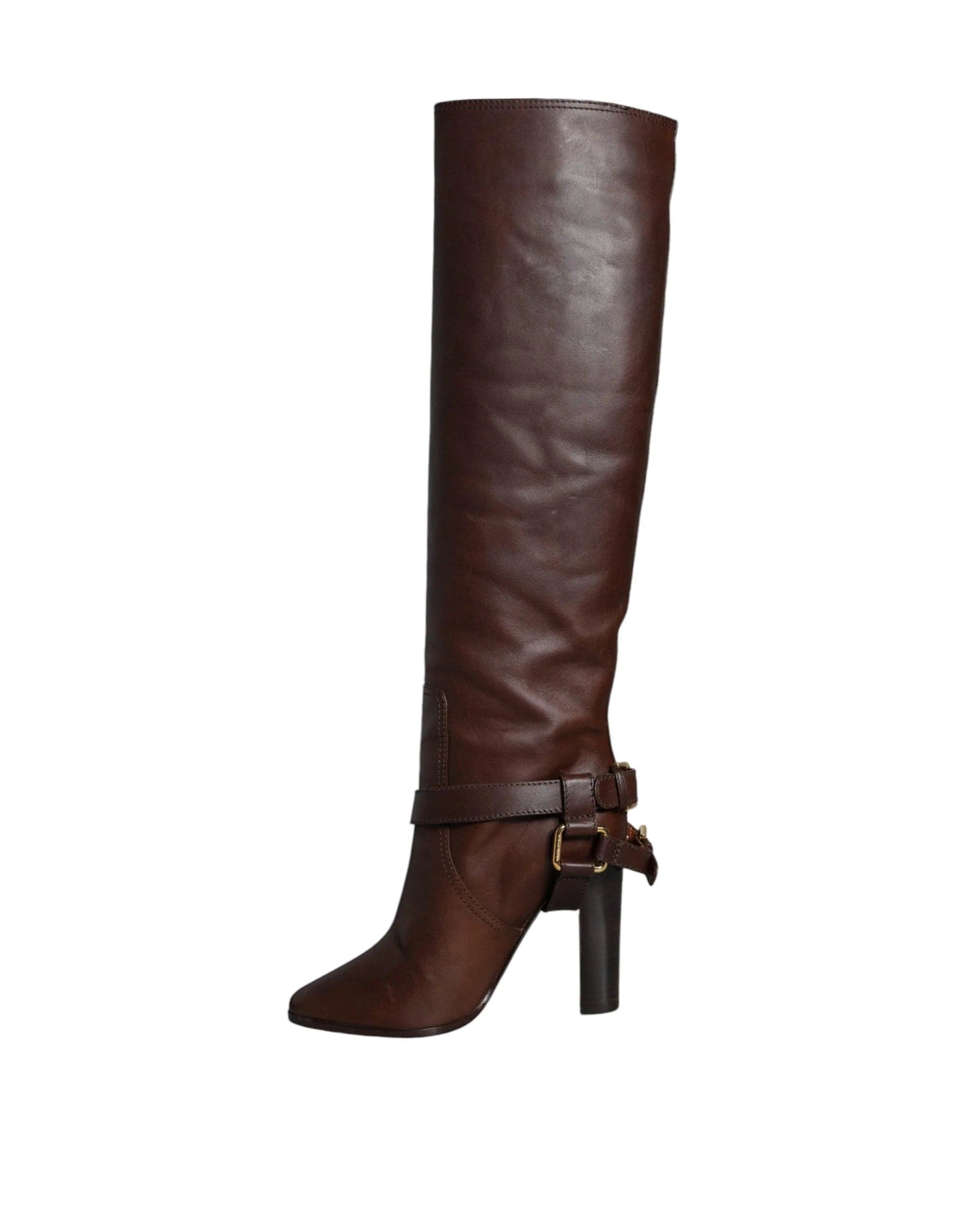 Dolce & Gabbana Plaque Logo Strap Knee High Boots