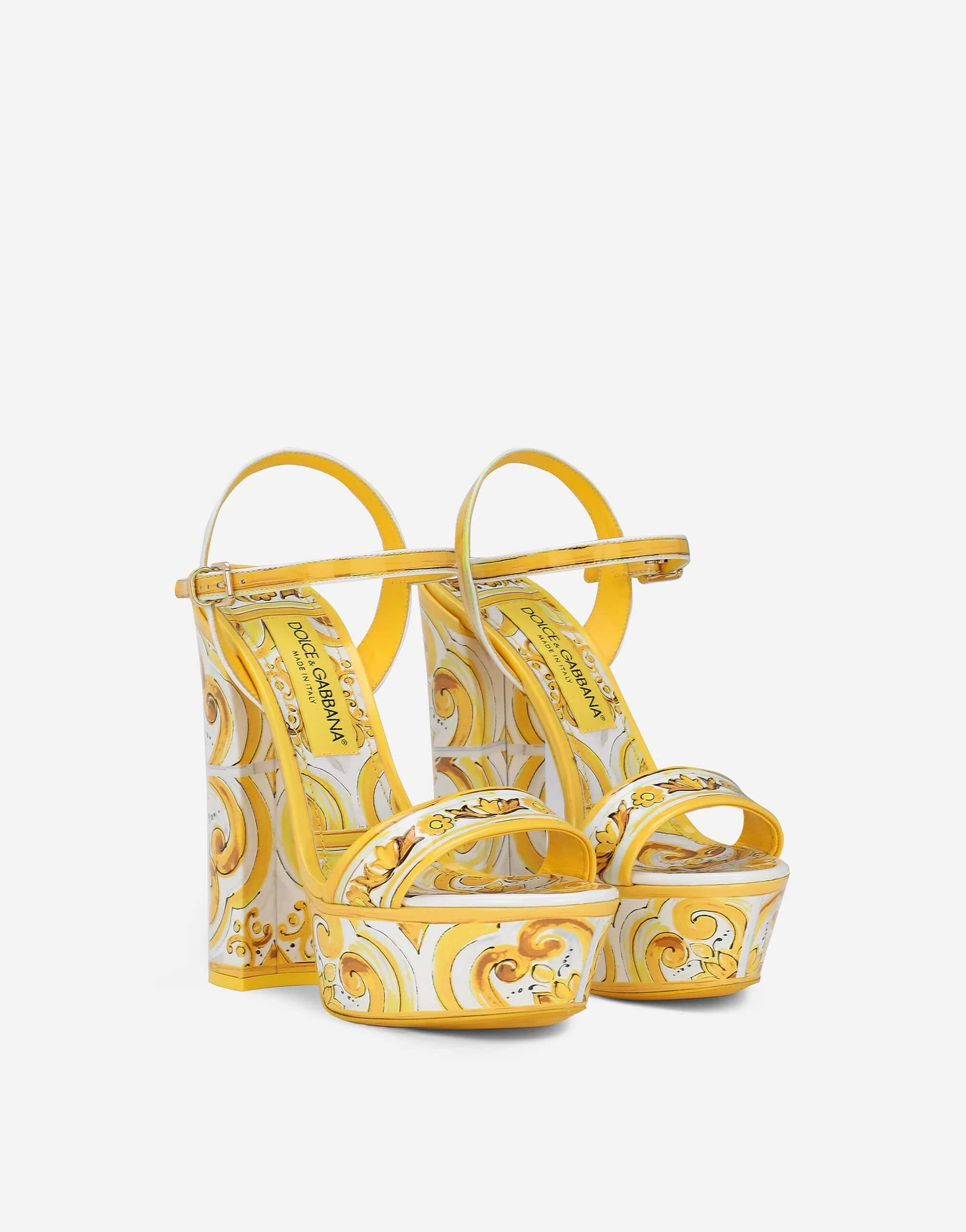 Dolce & Gabbana Platform Sandals With Majolica Print