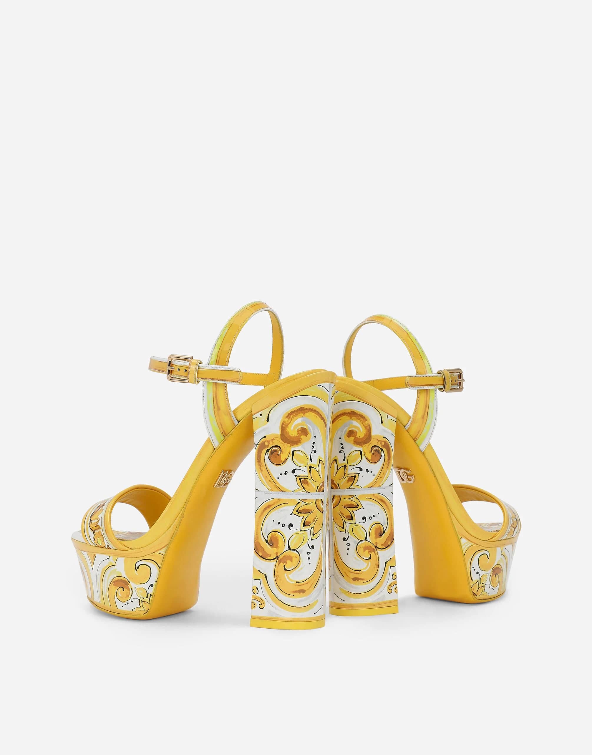 Dolce & Gabbana Platform Sandals With Majolica Print