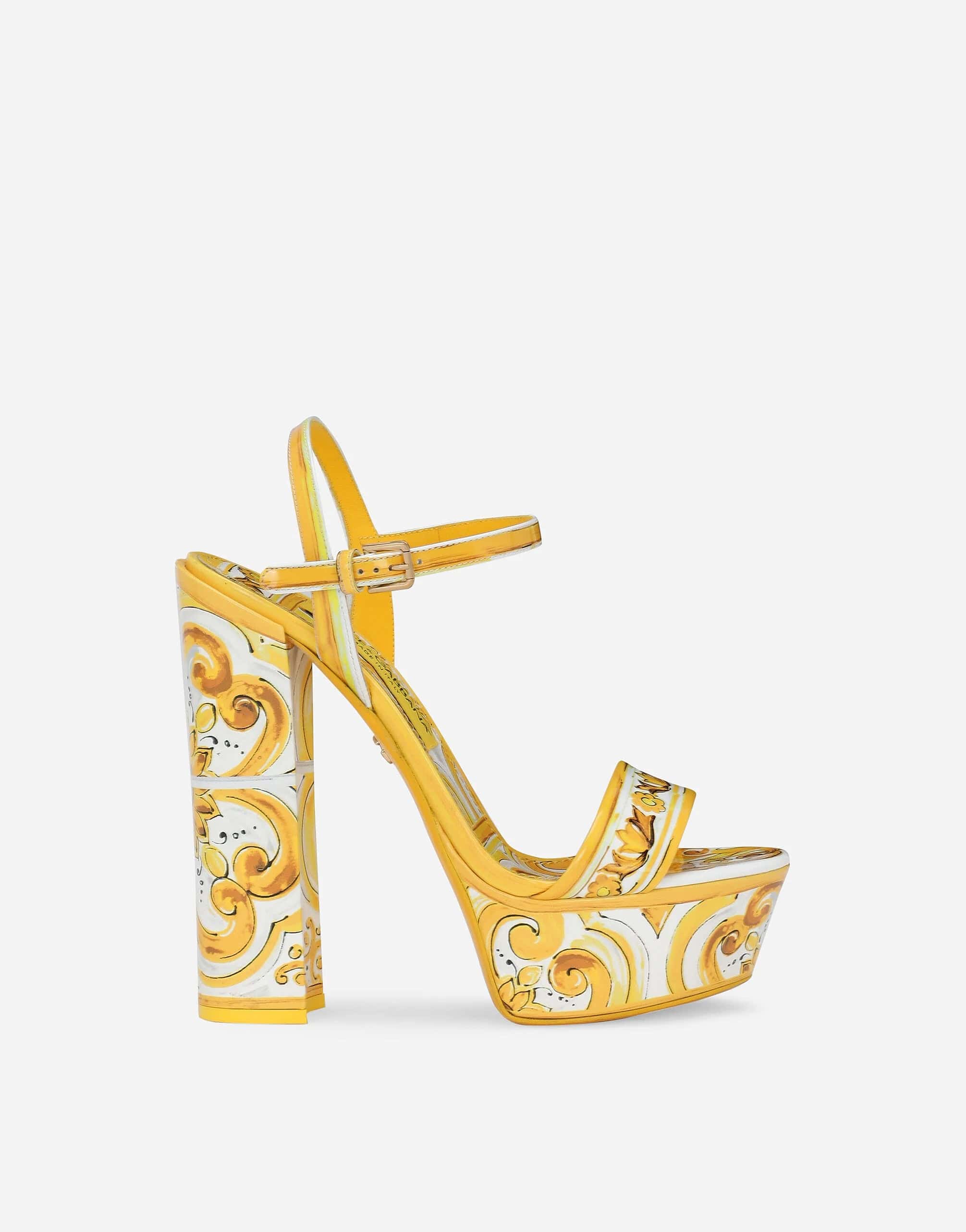 Dolce & Gabbana Platform Sandals With Majolica Print