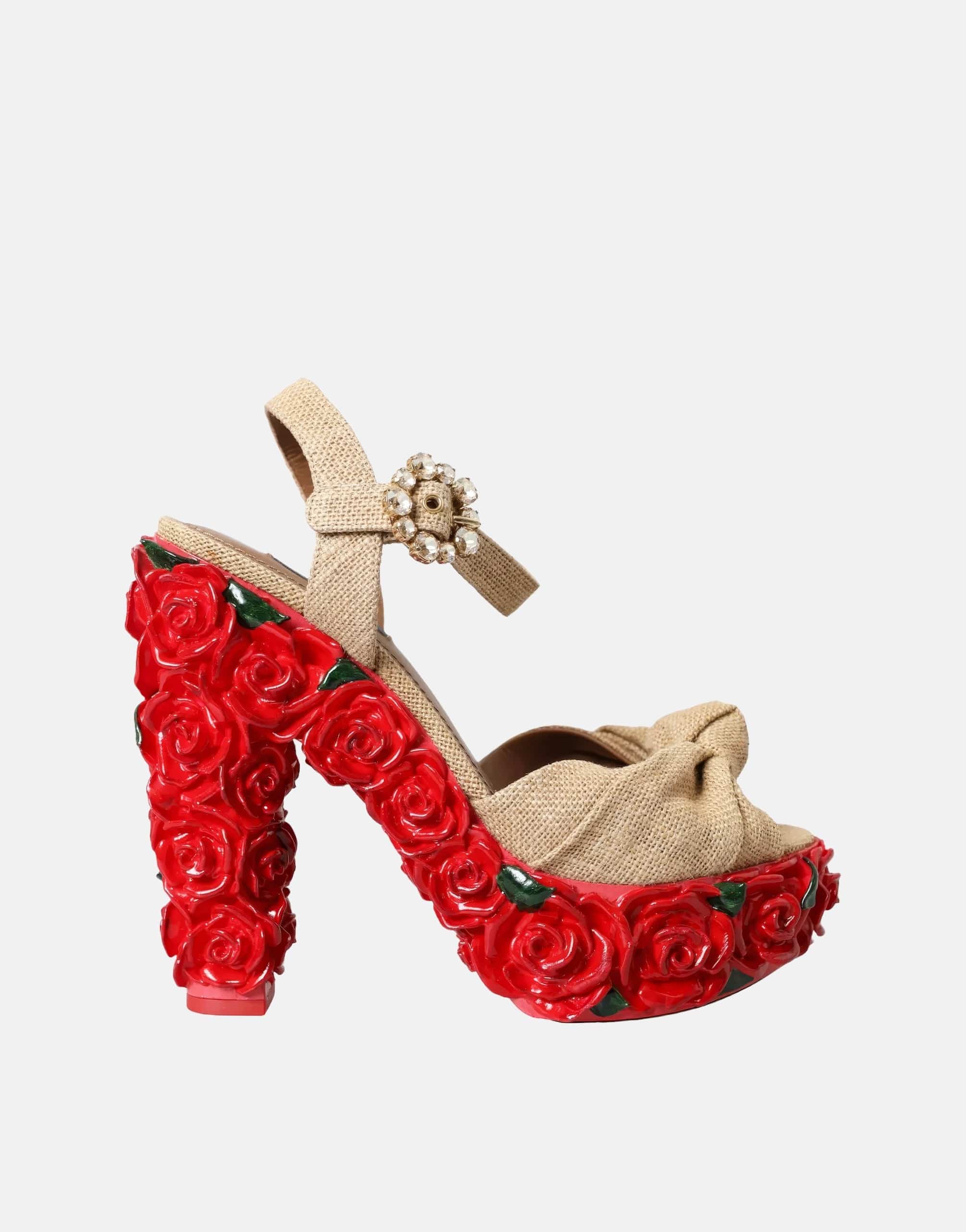 Dolce & Gabbana Platforms With Rose And Crystal Embellishments