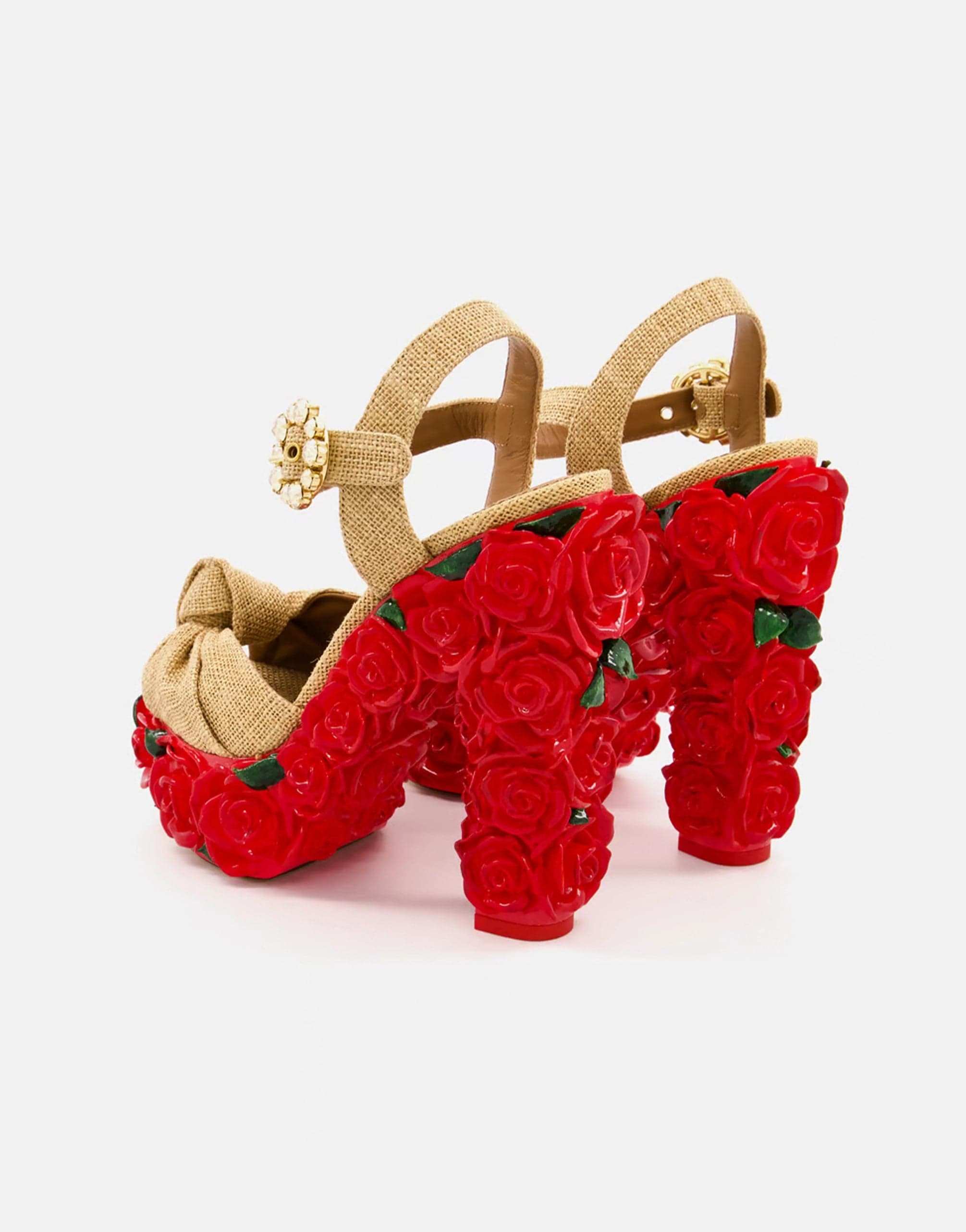 Dolce & Gabbana Platforms With Rose And Crystal Embellishments