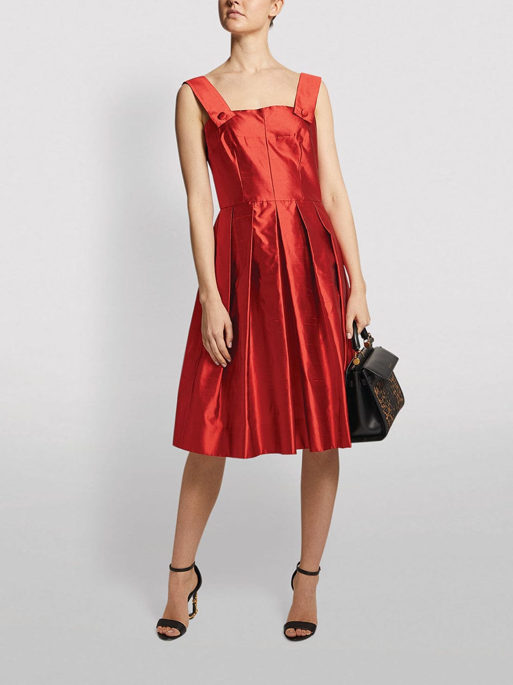 Dolce & Gabbana Pleated A-Line Silk Dress