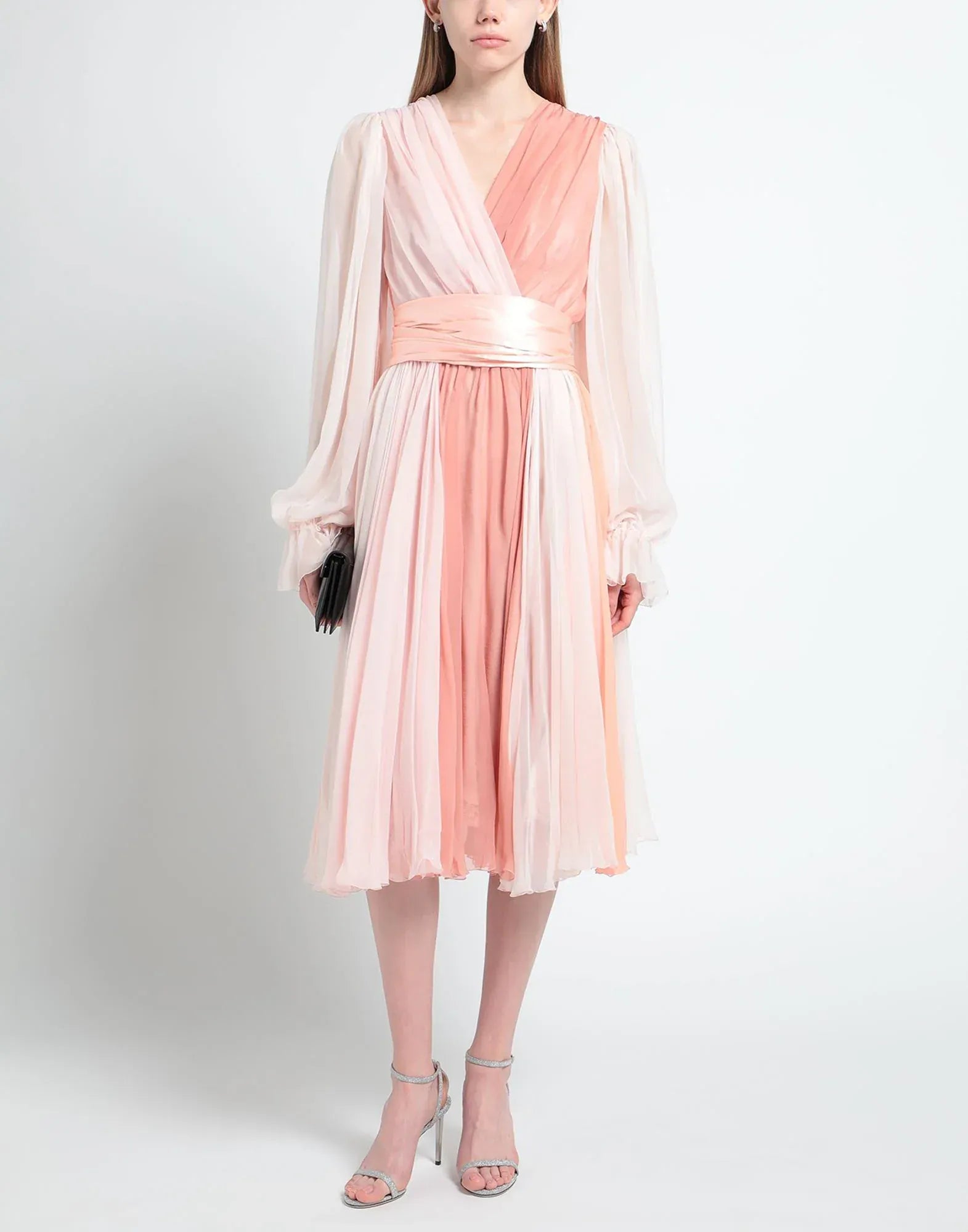 Dolce & Gabbana Pleated Silk Midi Dress