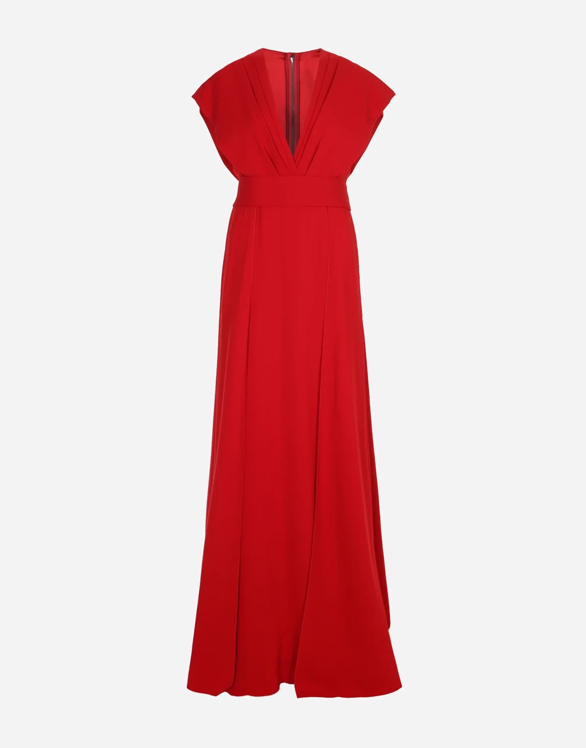 Dolce & Gabbana Plunging V-Neck Pleated Bodice Gown