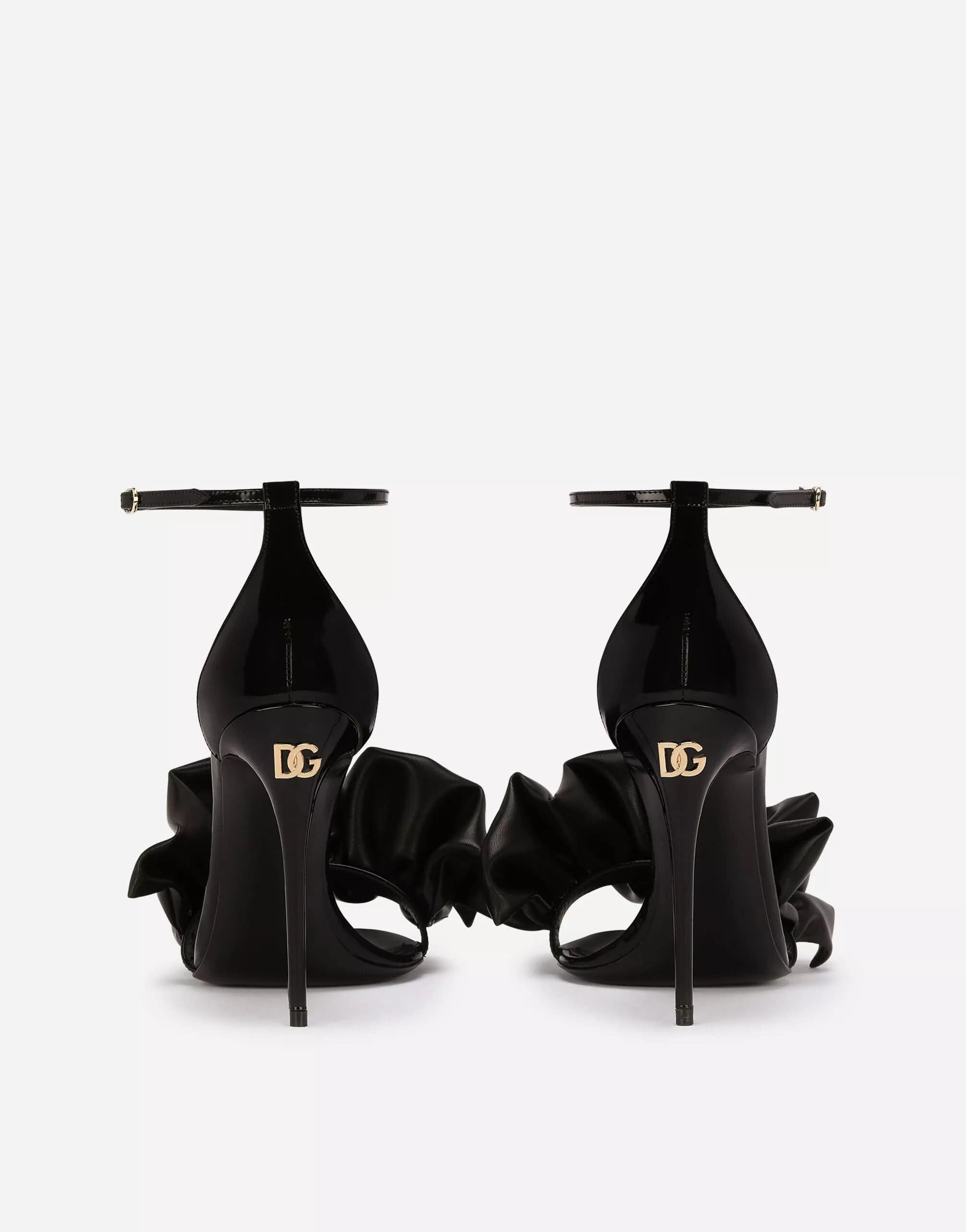 Dolce & Gabbana Polished Calfskin Sandals With Ruching