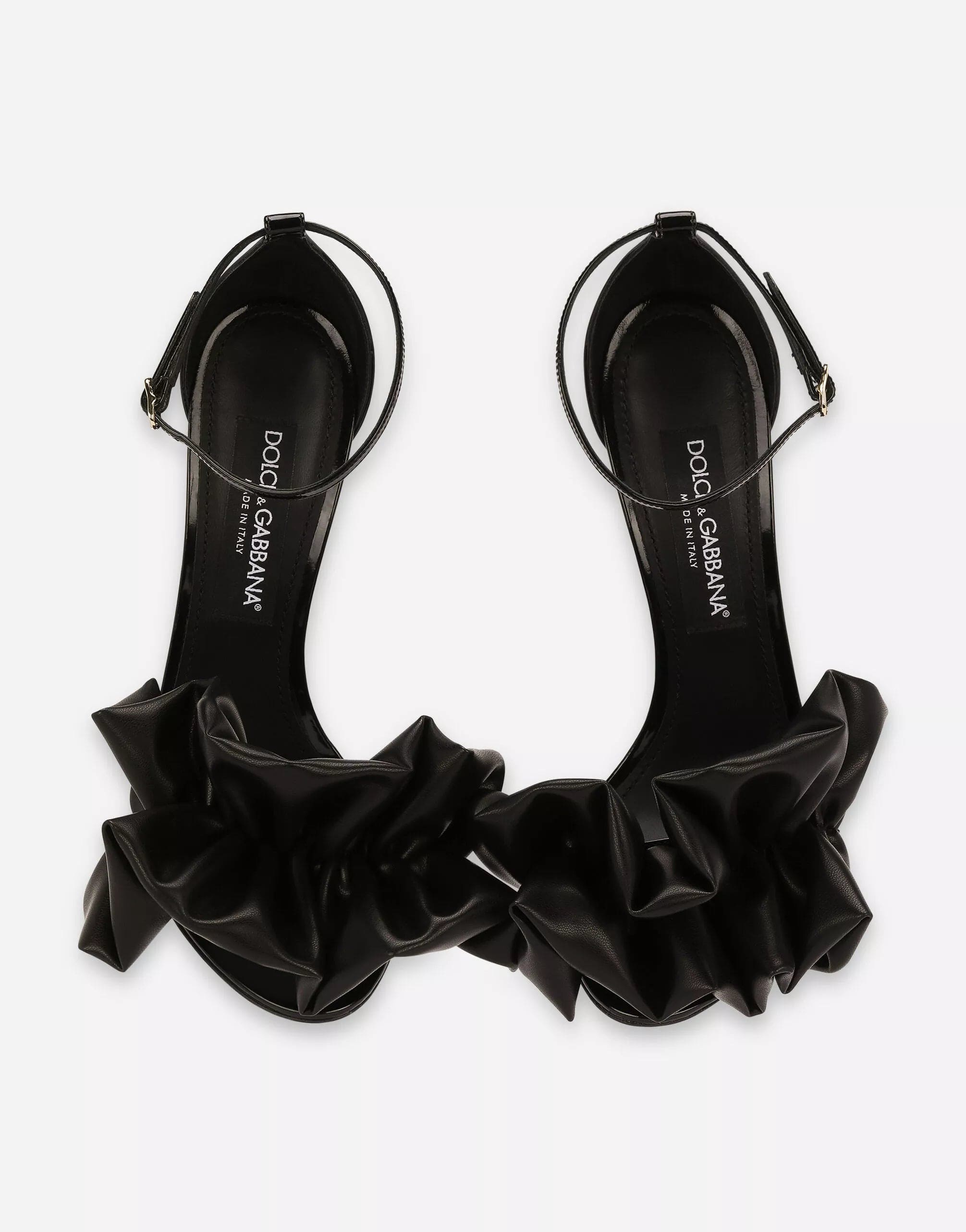 Dolce & Gabbana Polished Calfskin Sandals With Ruching