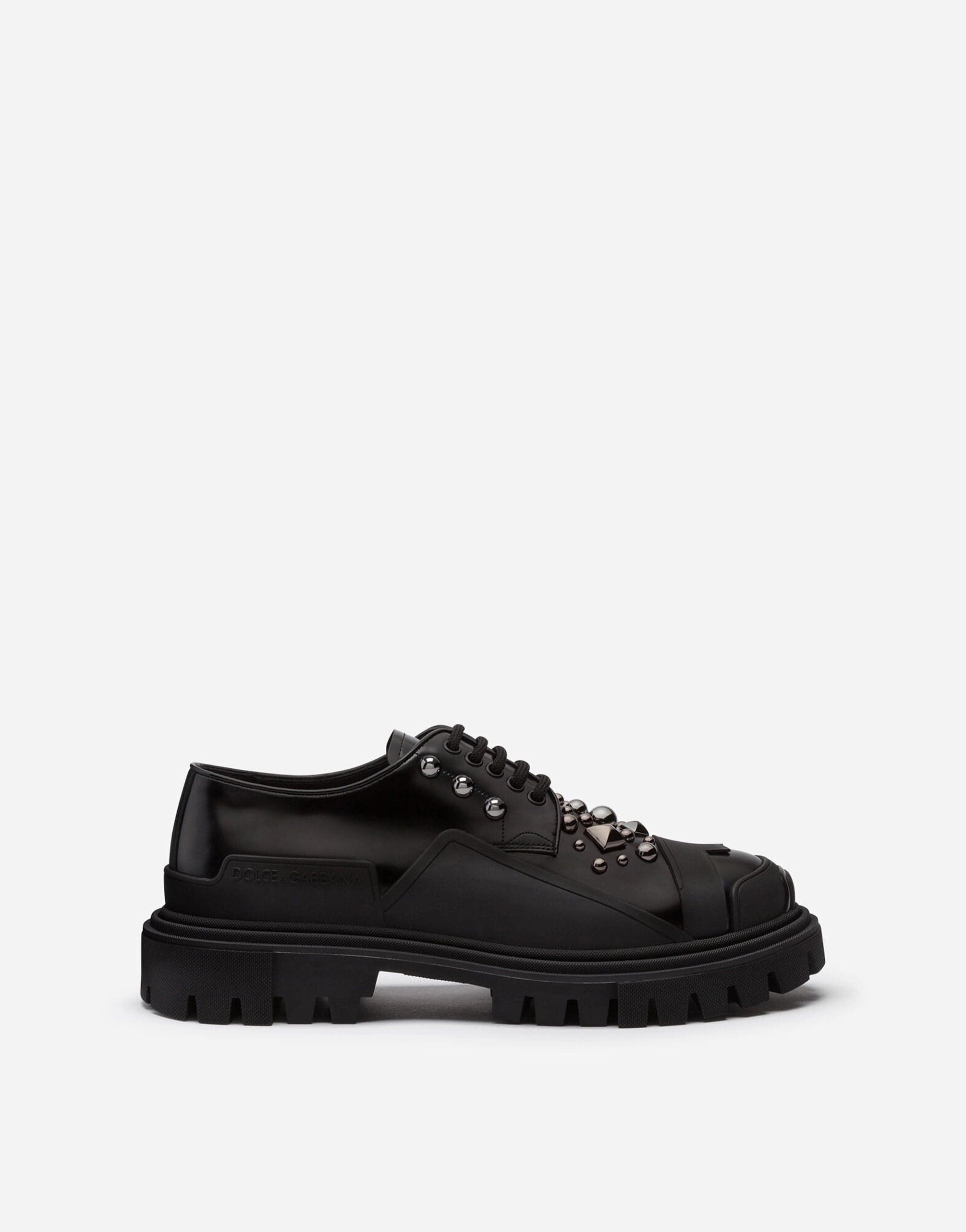 Dolce & Gabbana Polished Trekking Derby With Stud Embroidery