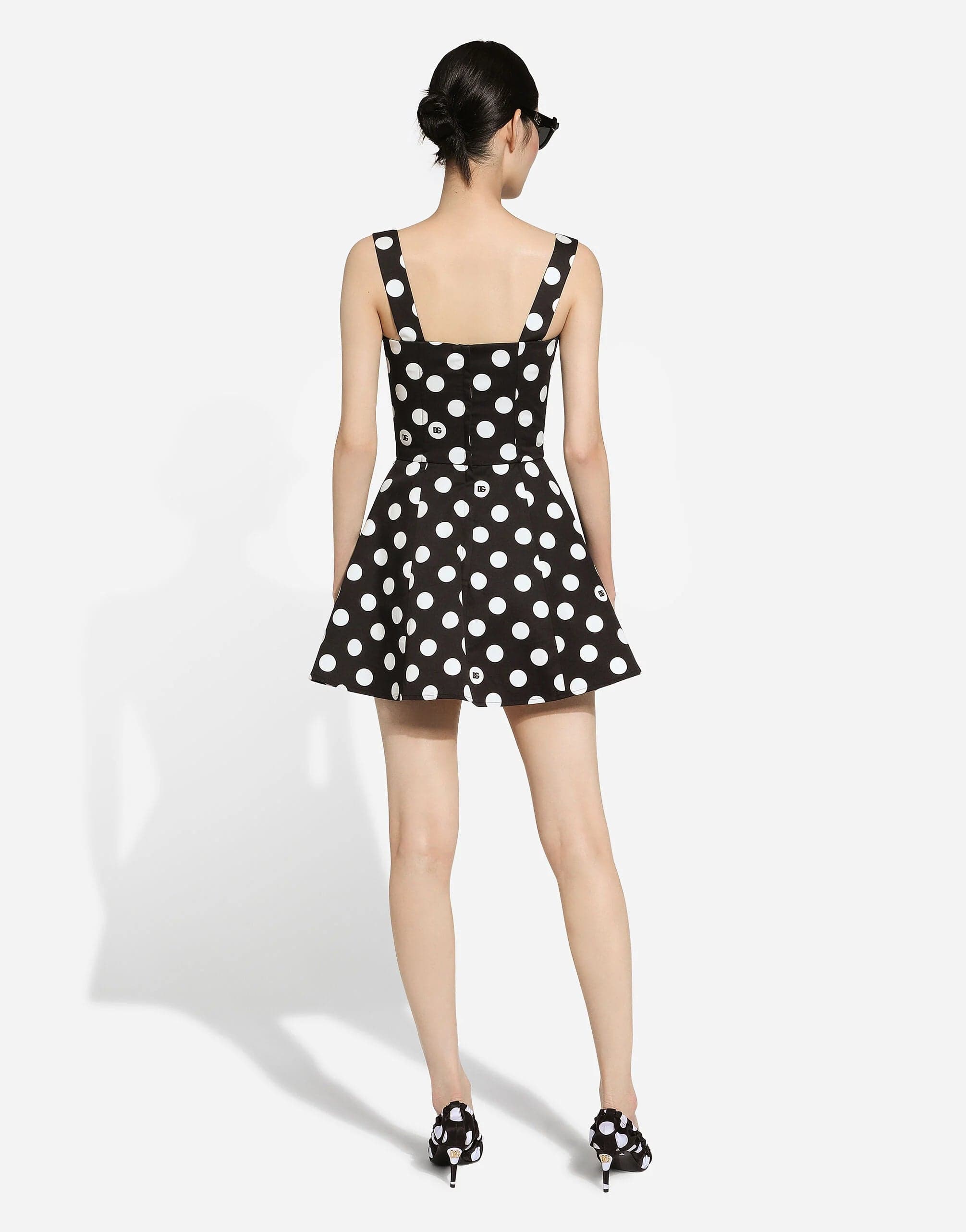 Dolce & Gabbana polka-dot corset minidress