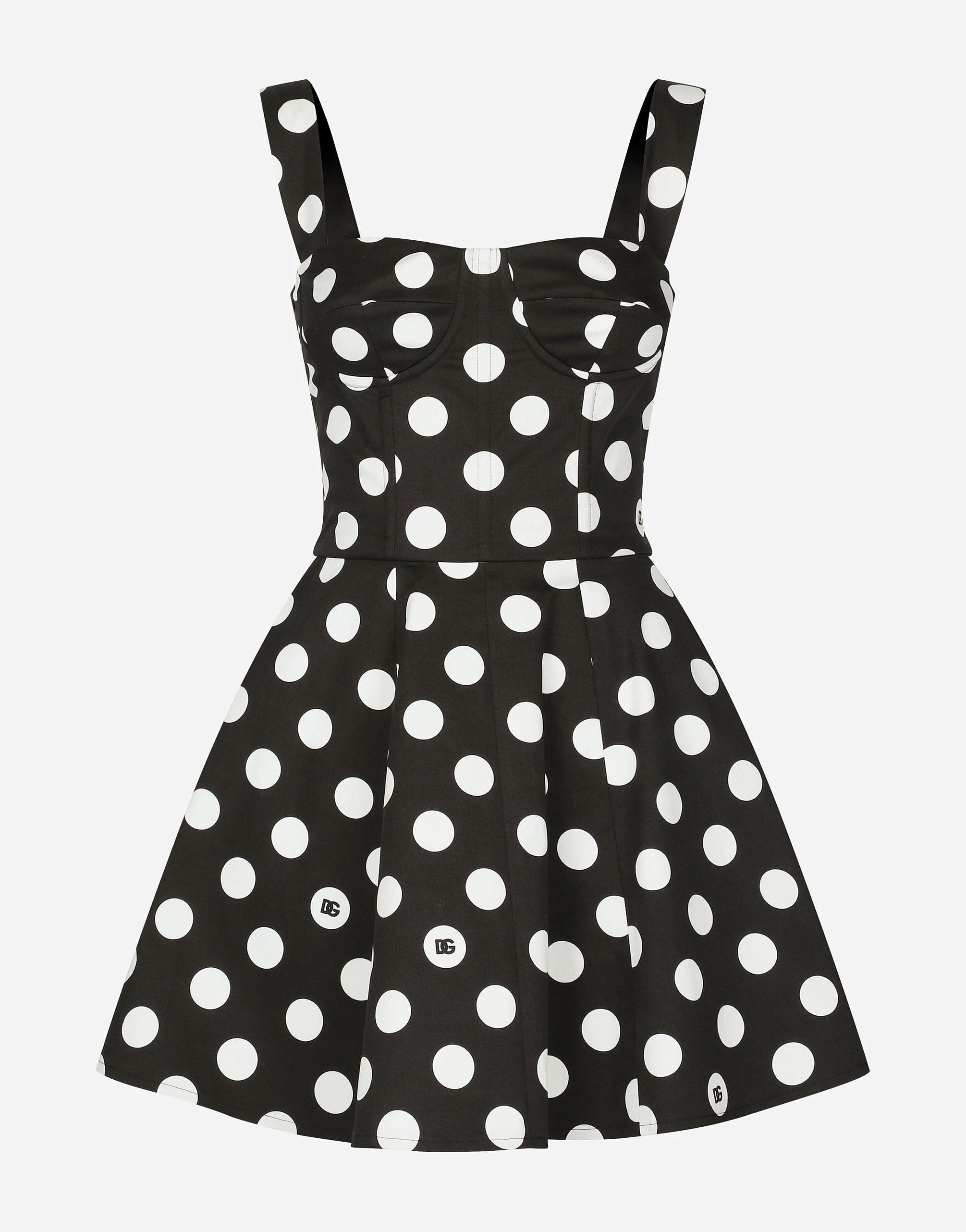 Dolce & Gabbana polka-dot corset minidress