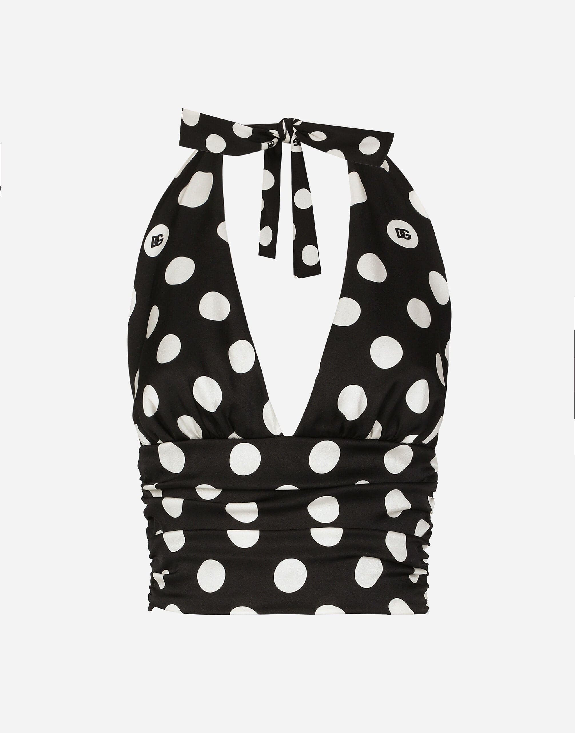 Dolce & Gabbana Polka-Dot Cropped Top