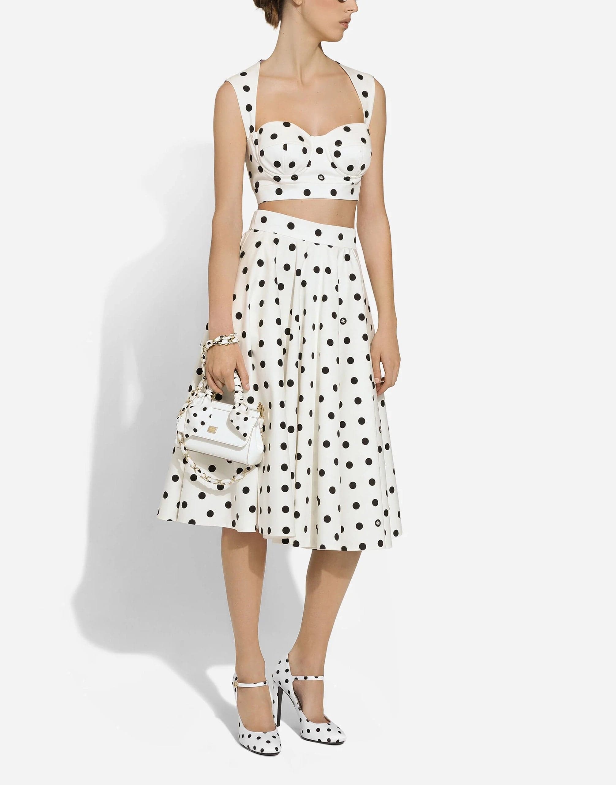 Dolce & Gabbana Polka-Dot Midi Skirt