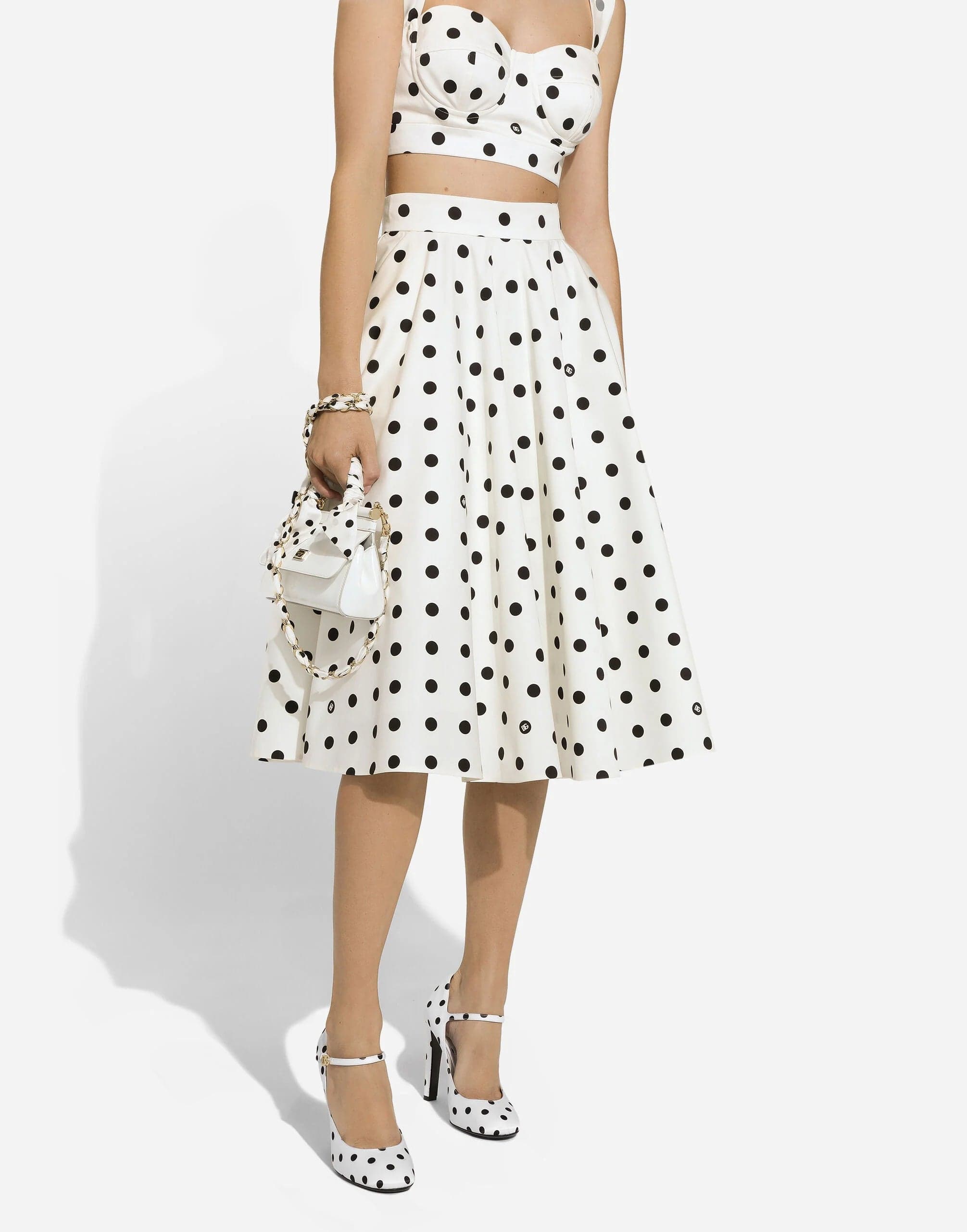 Dolce & Gabbana Polka-Dot Midi Skirt