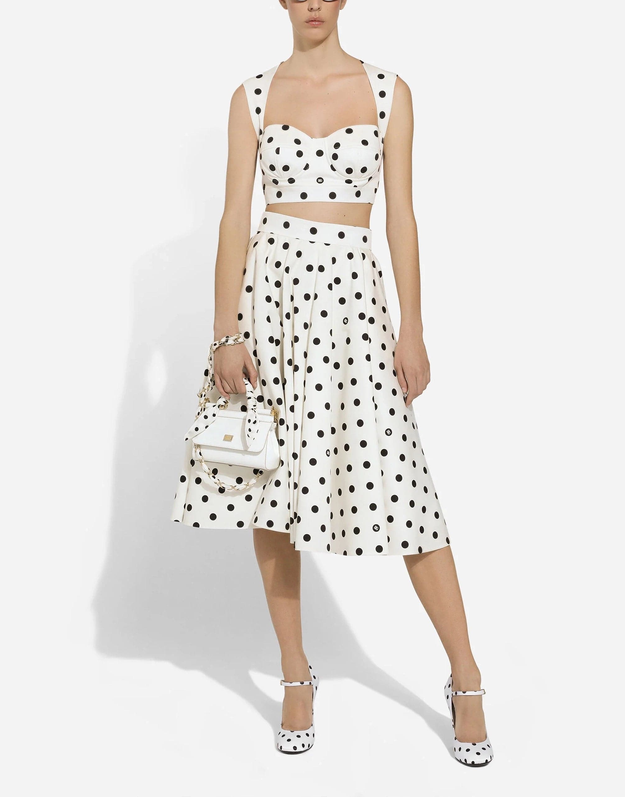 Dolce & Gabbana Polka-Dot Midi Skirt