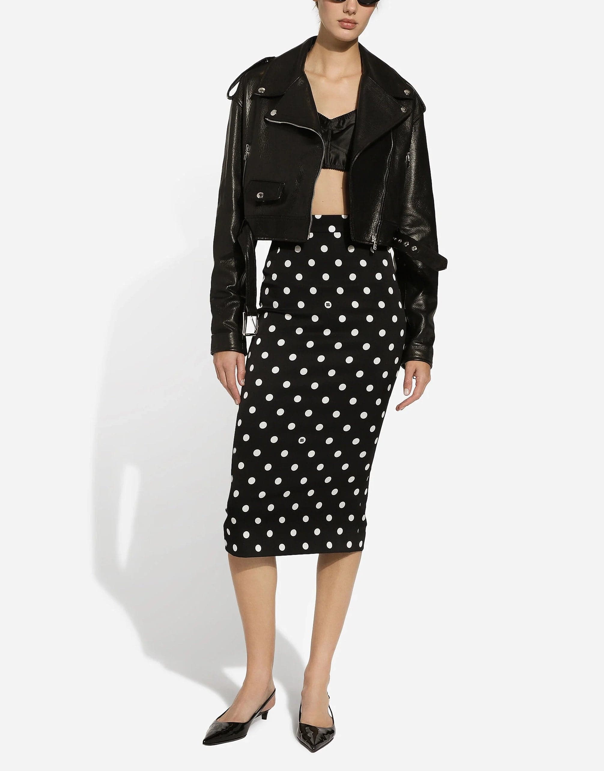 Dolce & Gabbana Polka-Dot Pencil Skirt