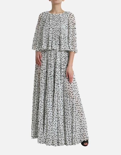 dot pleated maxi dress Dolce & Gabbana Polka Dot Pleated Maxi Dress