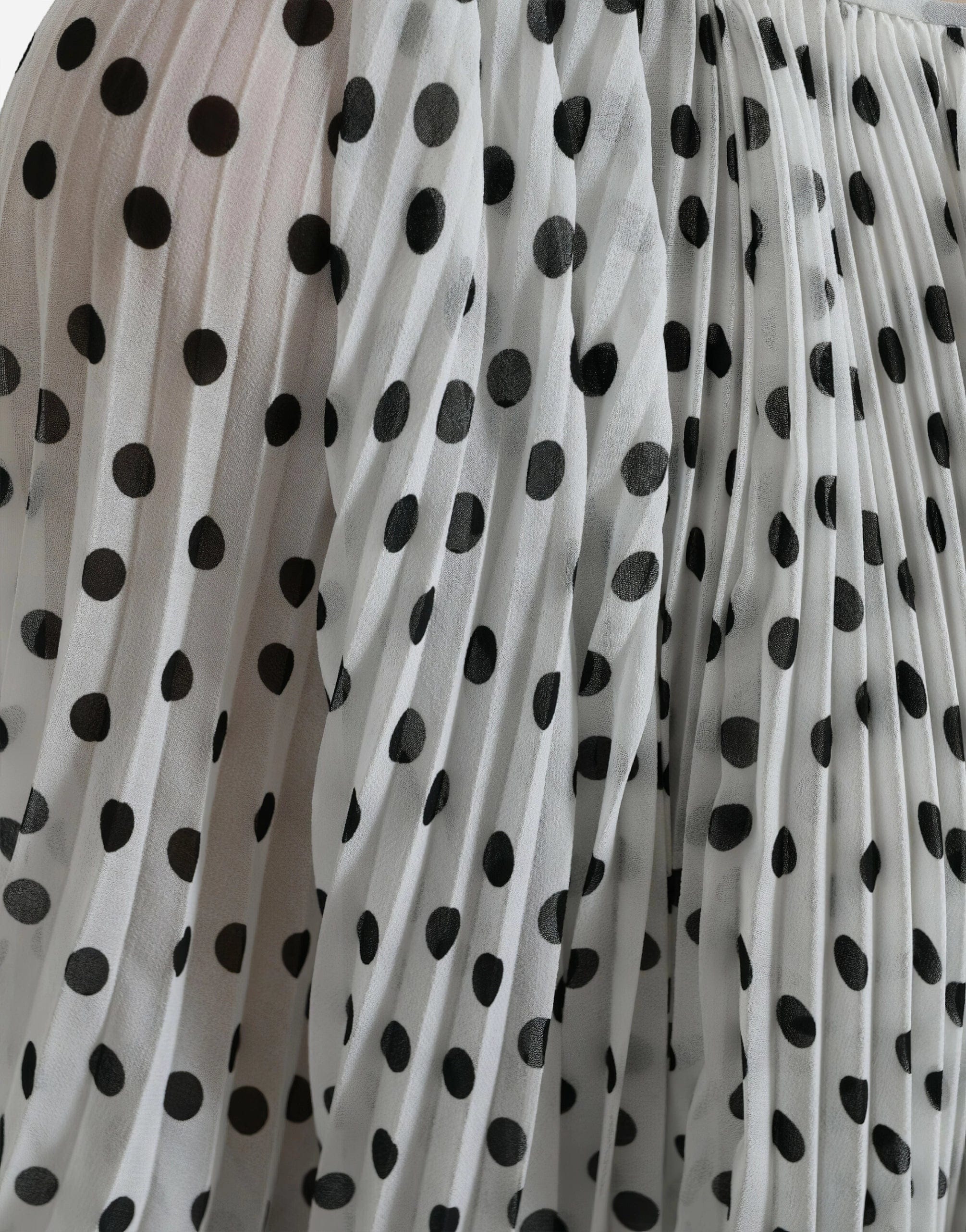 Polka Dot Pleated Maxi Dress