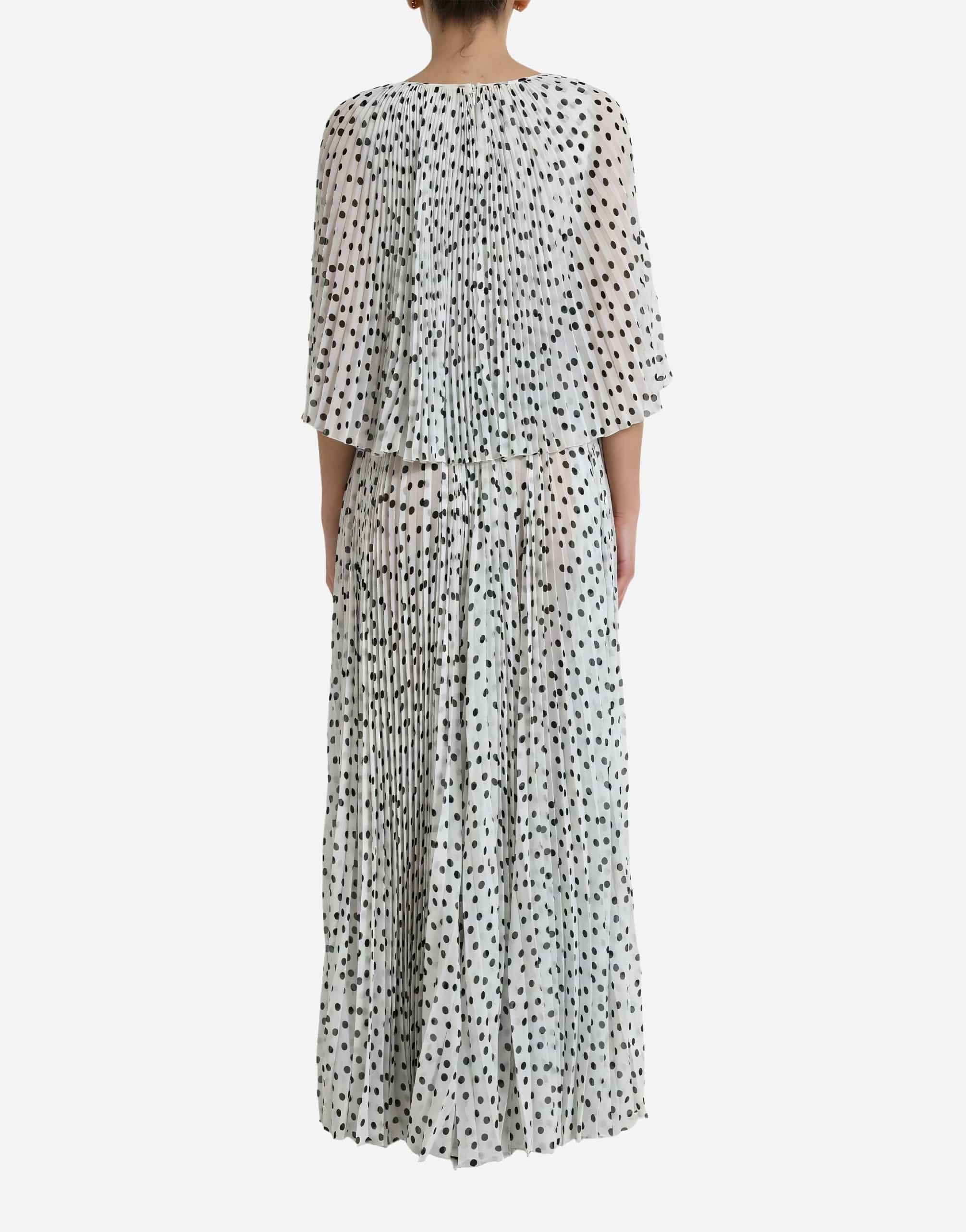 Dolce & Gabbana Polka Dot Pleated Maxi Dress