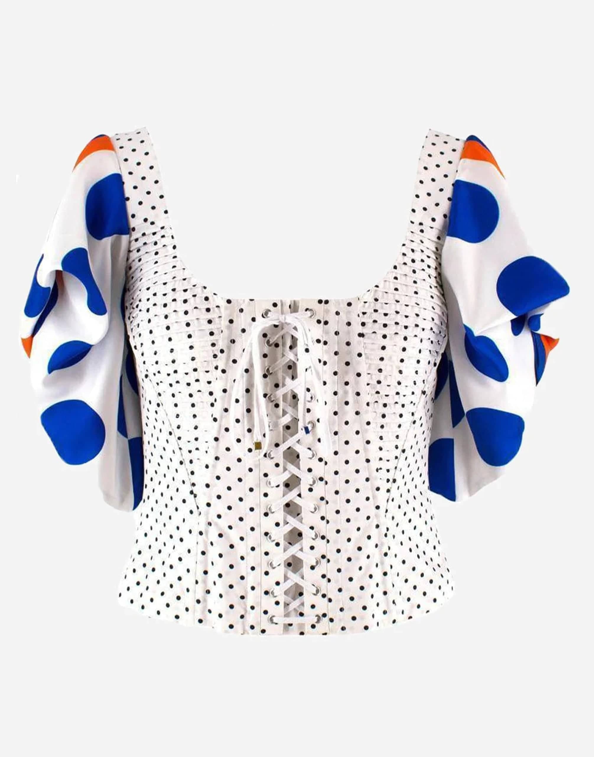 Dolce & Gabbana Polka Dot Print Cropped Corset Top