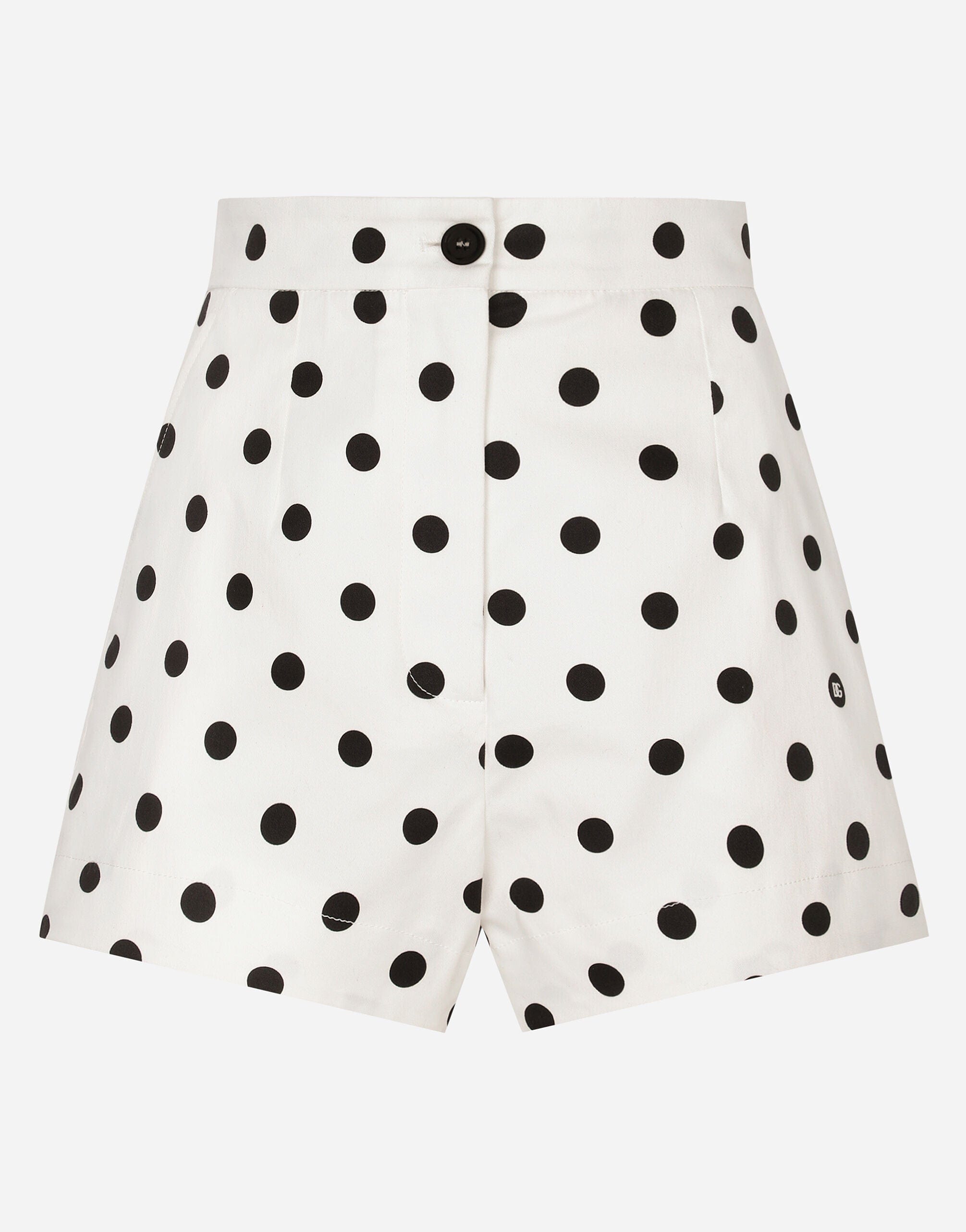 Dolce & Gabbana Polka Dot-Print High-Waisted Shorts