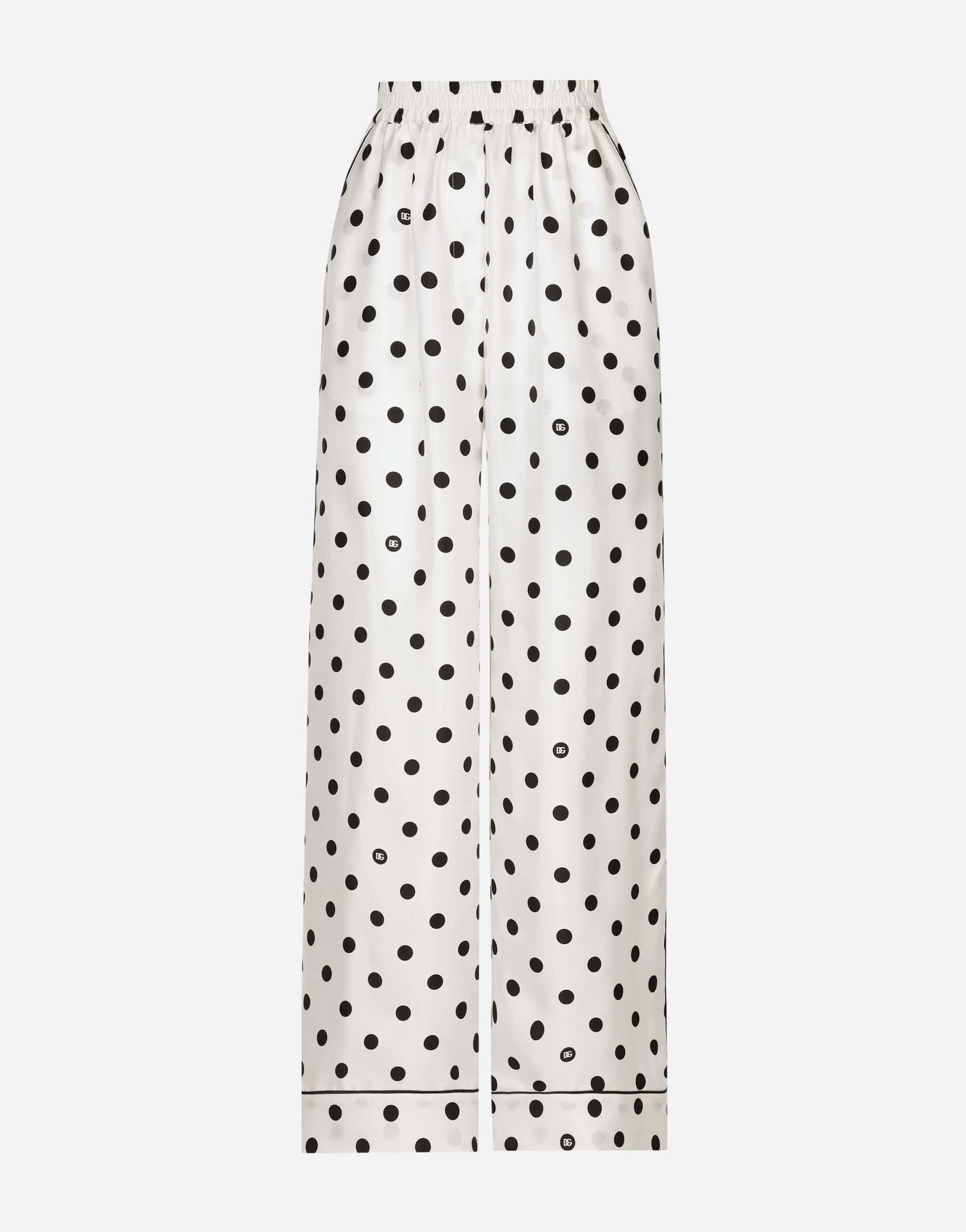 Dolce & Gabbana Polka Dot-Print Silk Pajama Pants