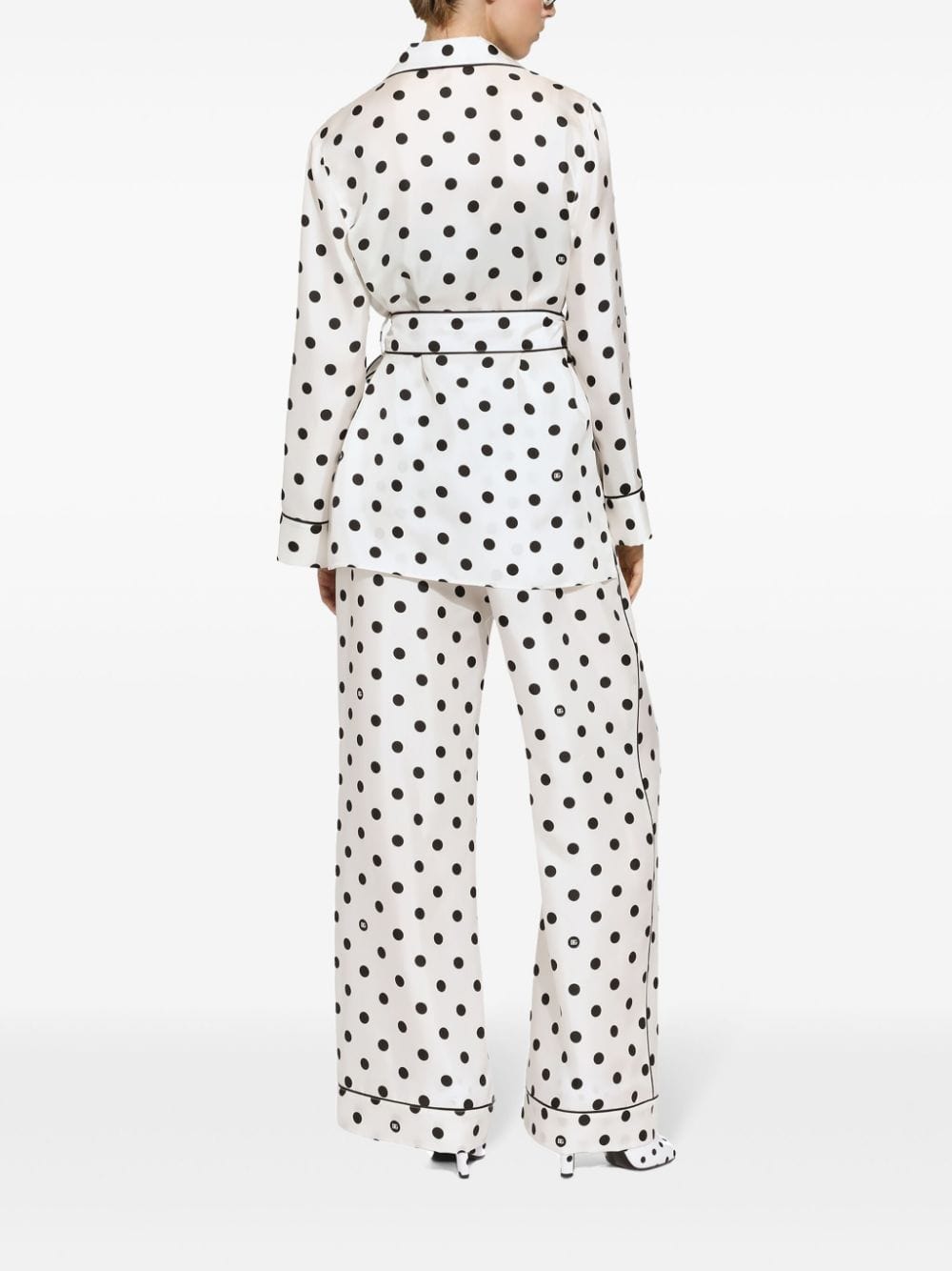 Dolce & Gabbana Polka Dot-Print Silk Pajama Pants