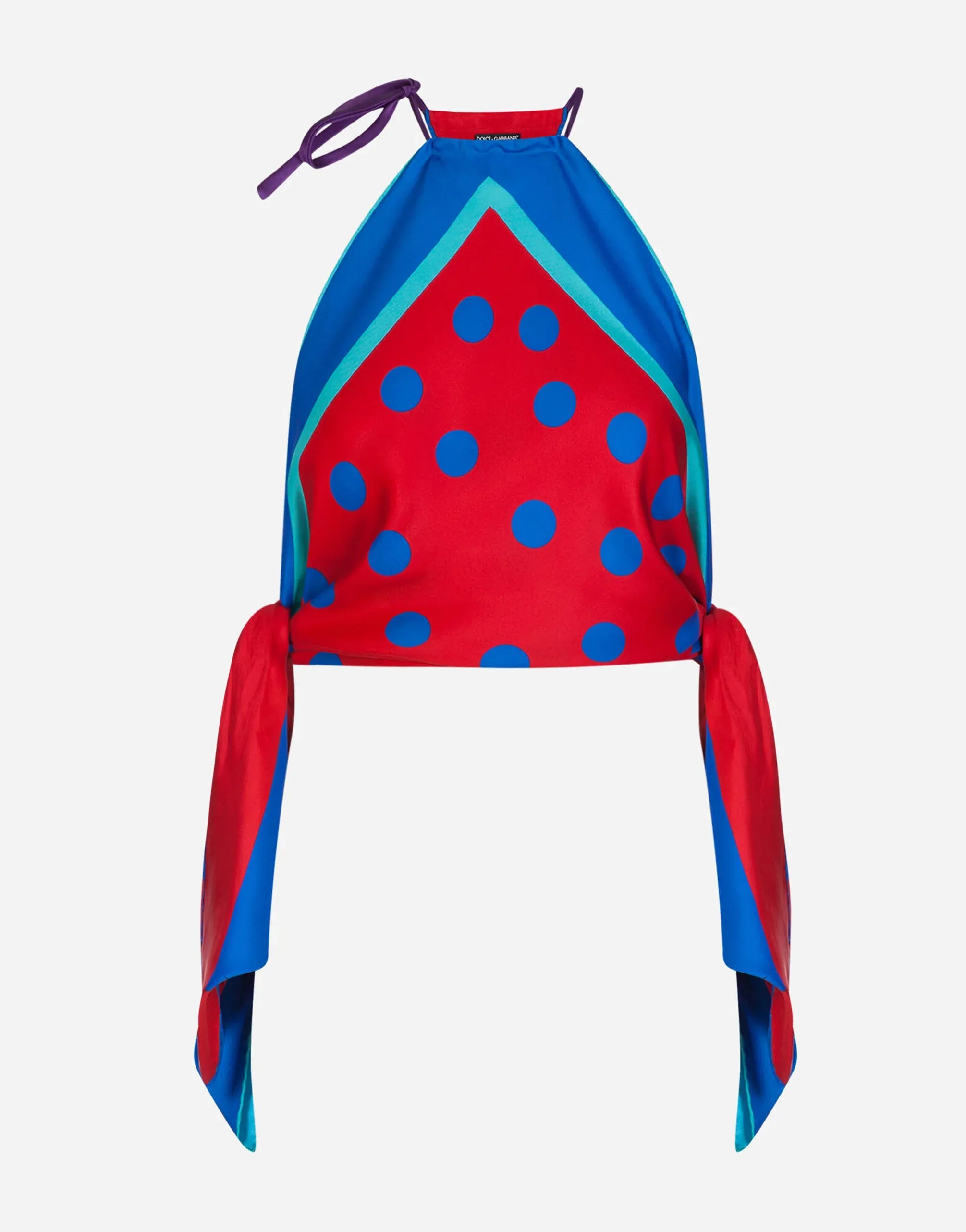 Dolce & Gabbana Polka-Dot Print Twill Silk Top