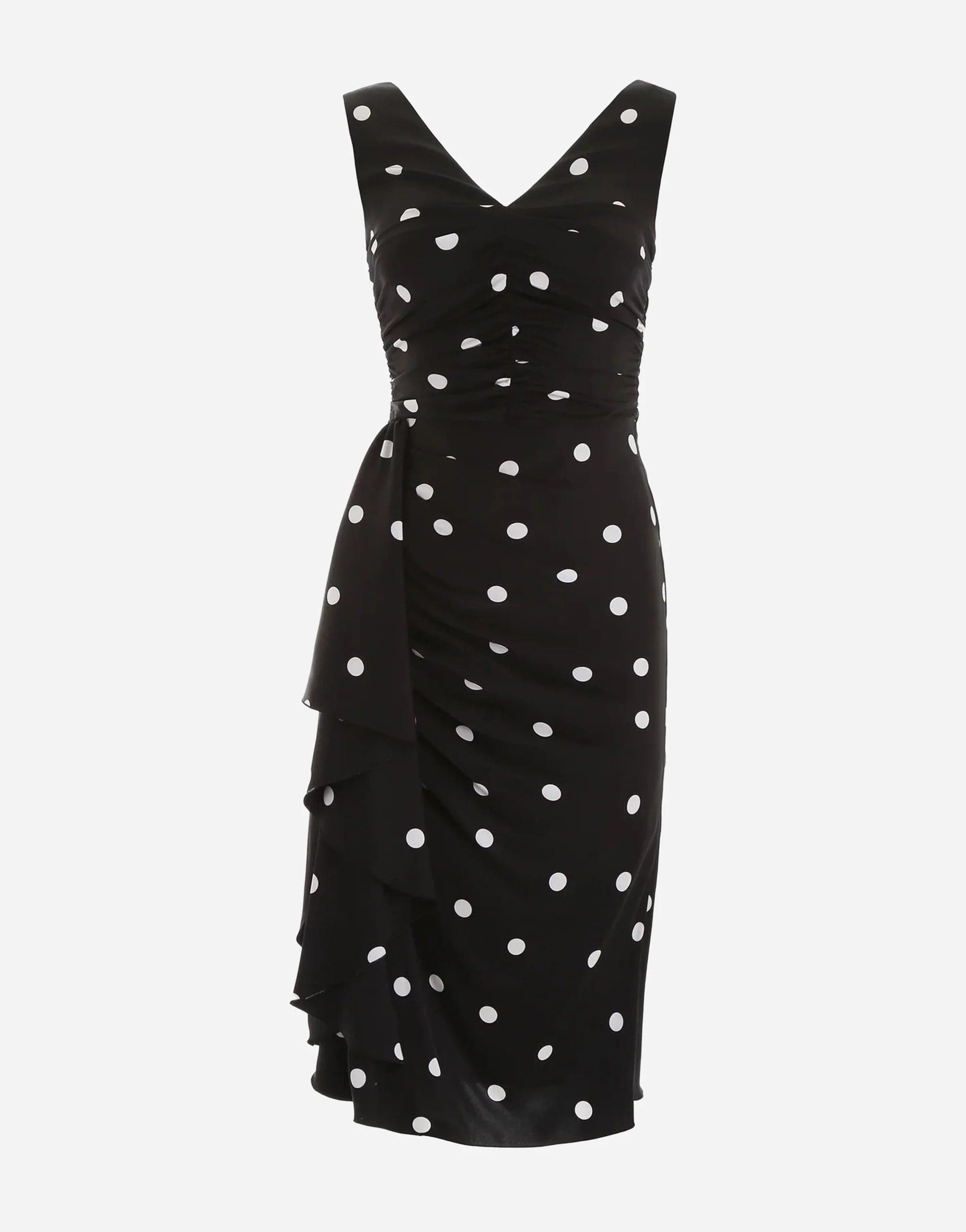 Dolce & Gabbana Polka-Dot Ruched Dress