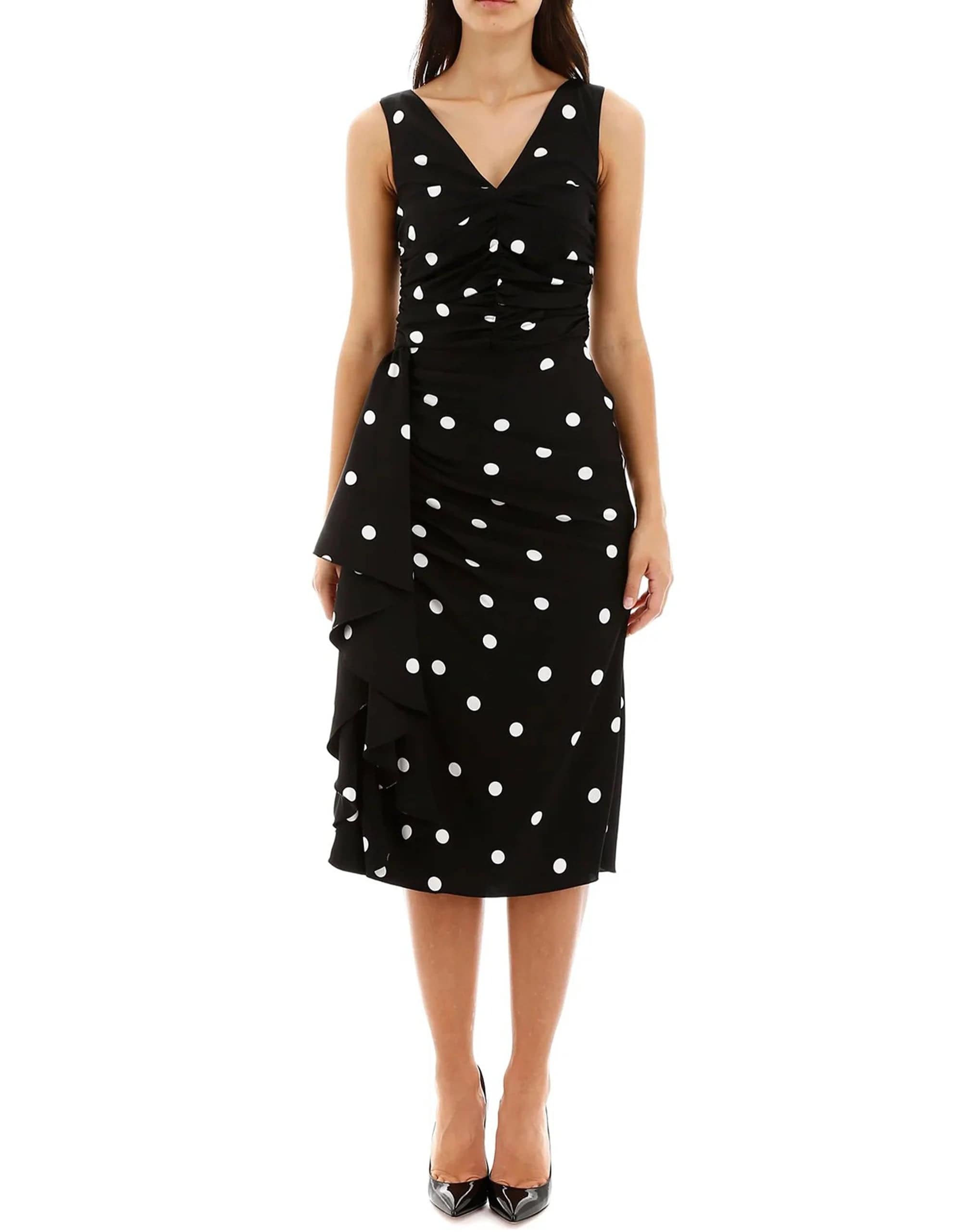 Dolce & Gabbana Polka-Dot Ruched Dress