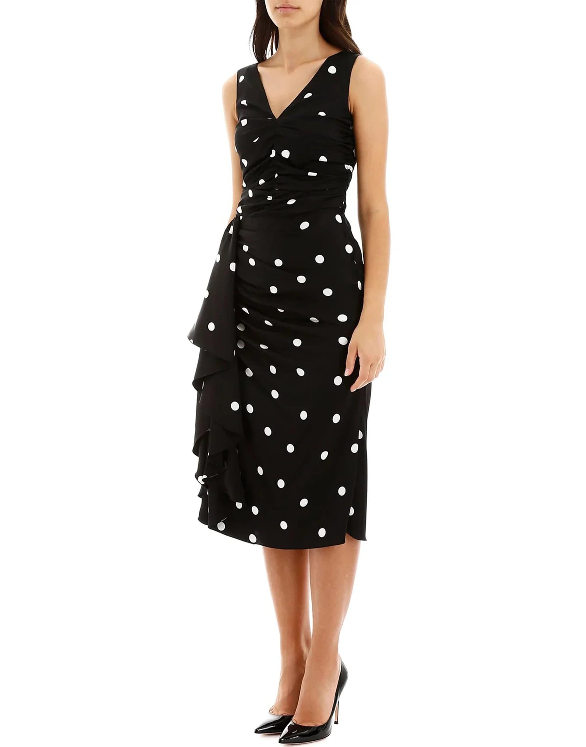 Dolce & Gabbana Polka-Dot Ruched Dress