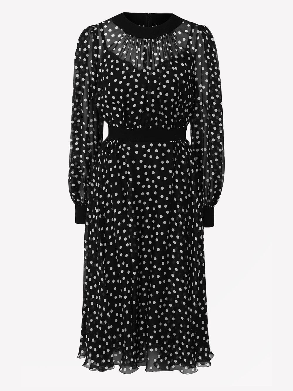 Dolce & Gabbana Polka Dot Silk Midi Dress