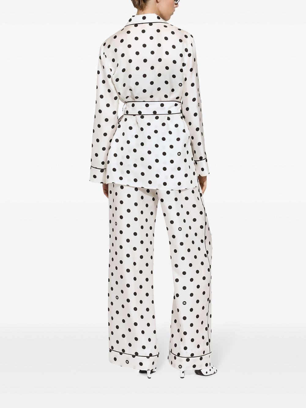 Dolce & Gabbana Polka-Dot Silk Pajama Shirt