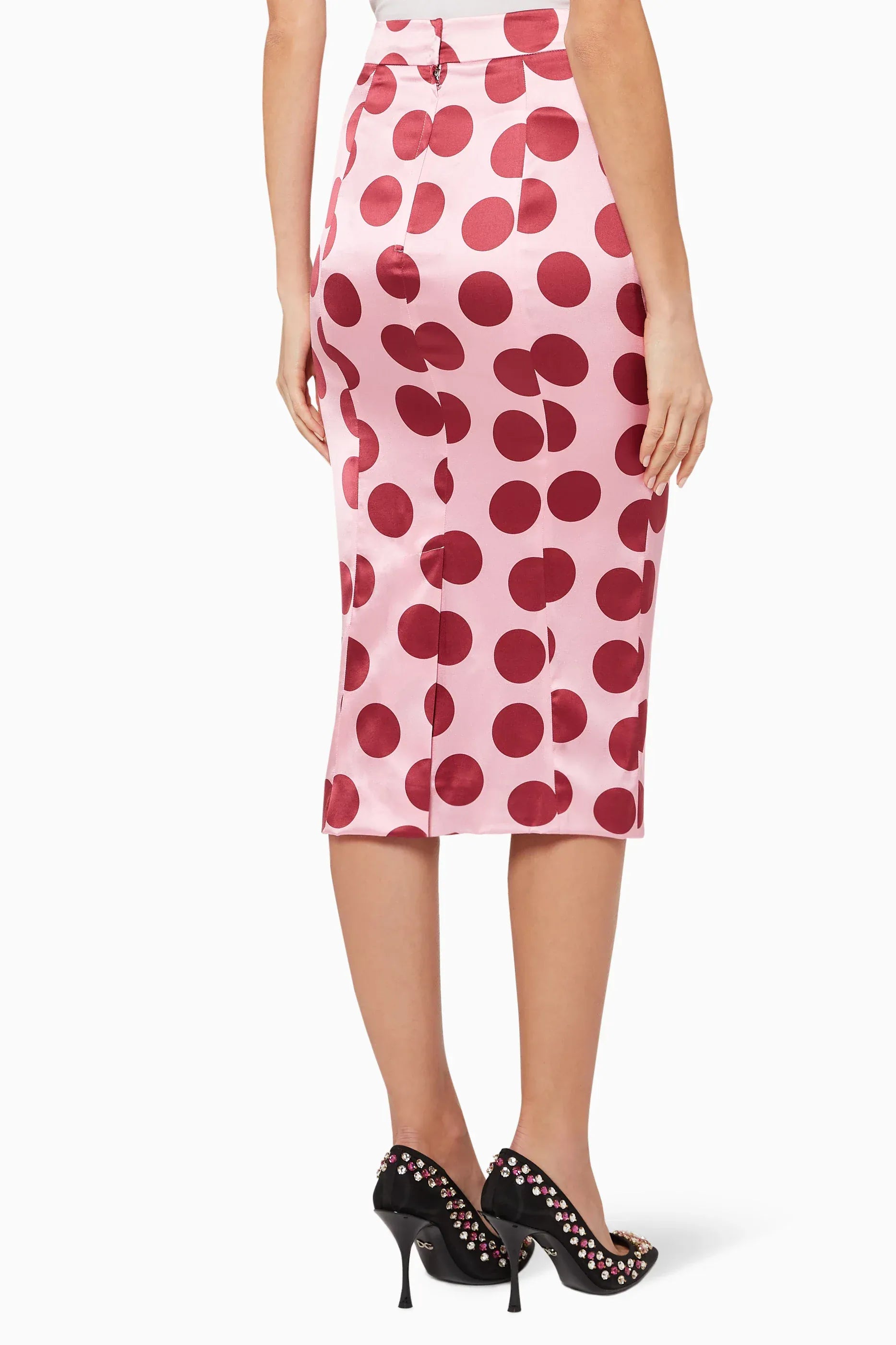 Dolce & Gabbana Polka-Dot Silk Pencil Skirt