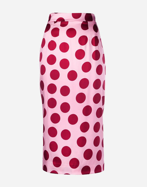 Dolce & Gabbana 水玉模様のシルクペンシルスカート | Sendegaro JP
