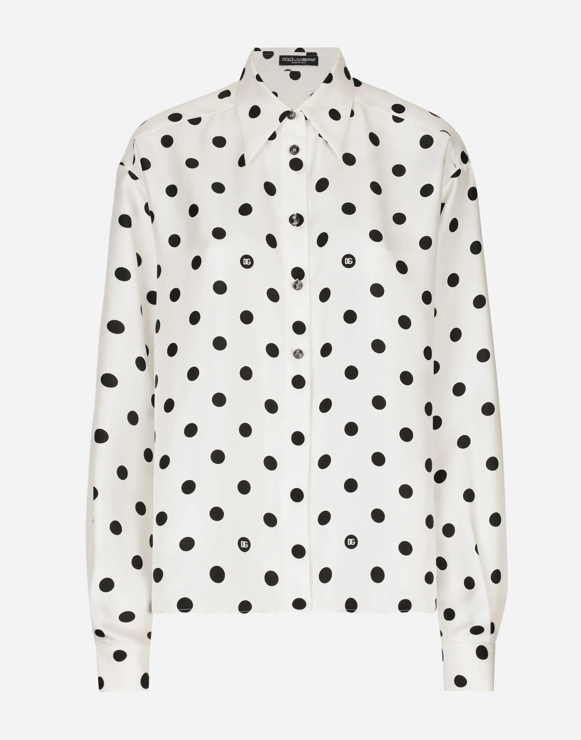 Dolce & Gabbana Polka-Dot Silk Shirt