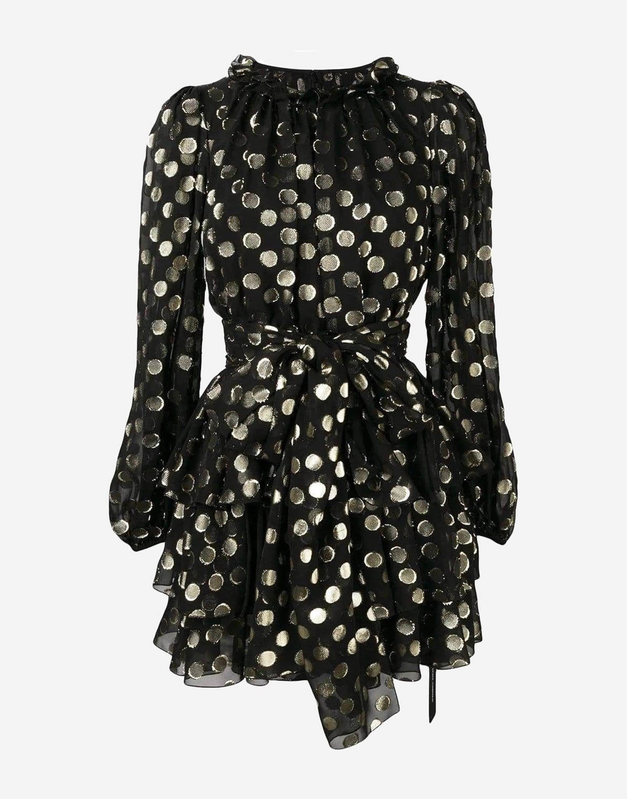 Dolce & Gabbana Polka-Dot Tier Mini Dress
