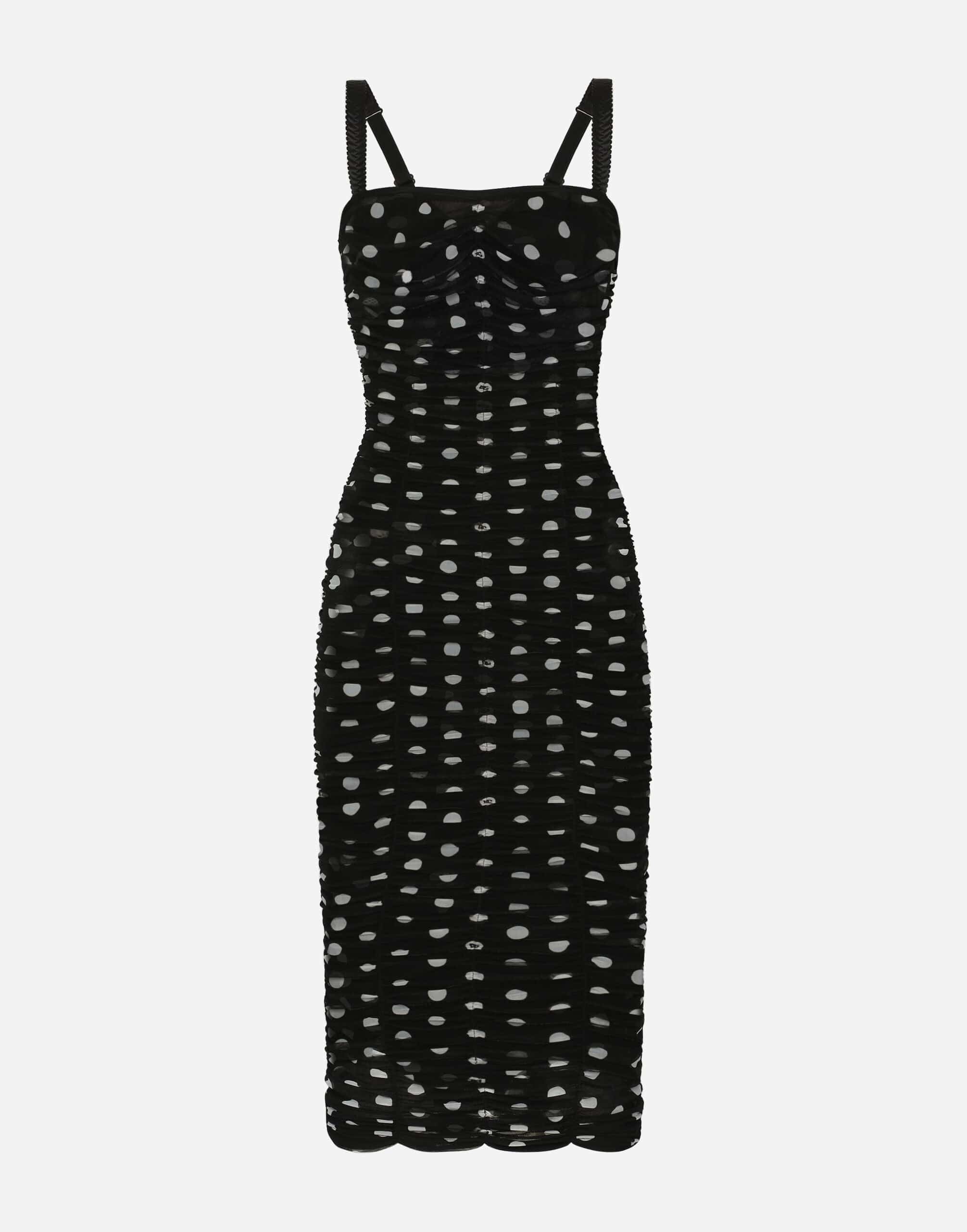 Dolce & Gabbana Polka-Dot Tulle Midi Dress