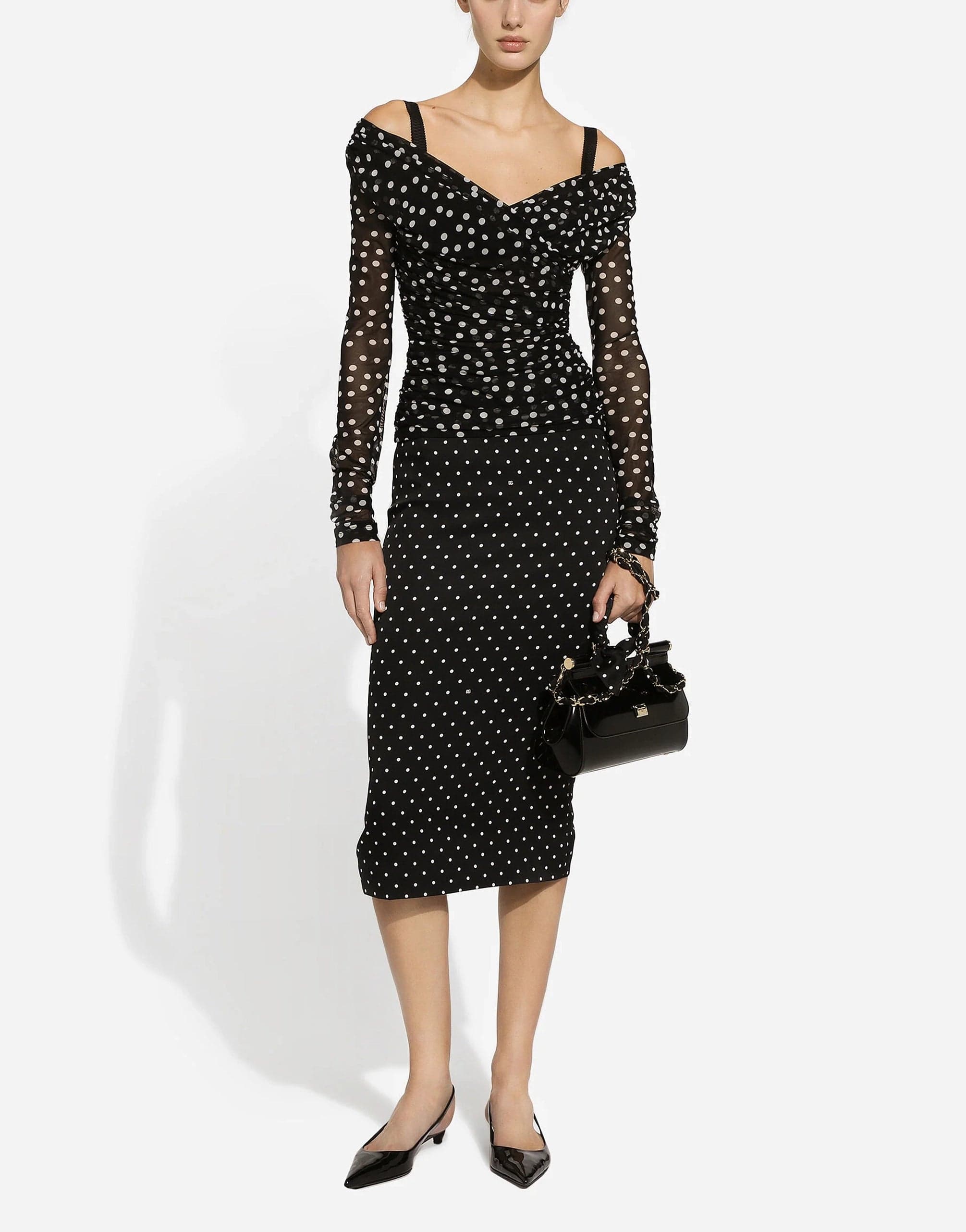 Dolce & Gabbana Polka-Dot Tulle Top