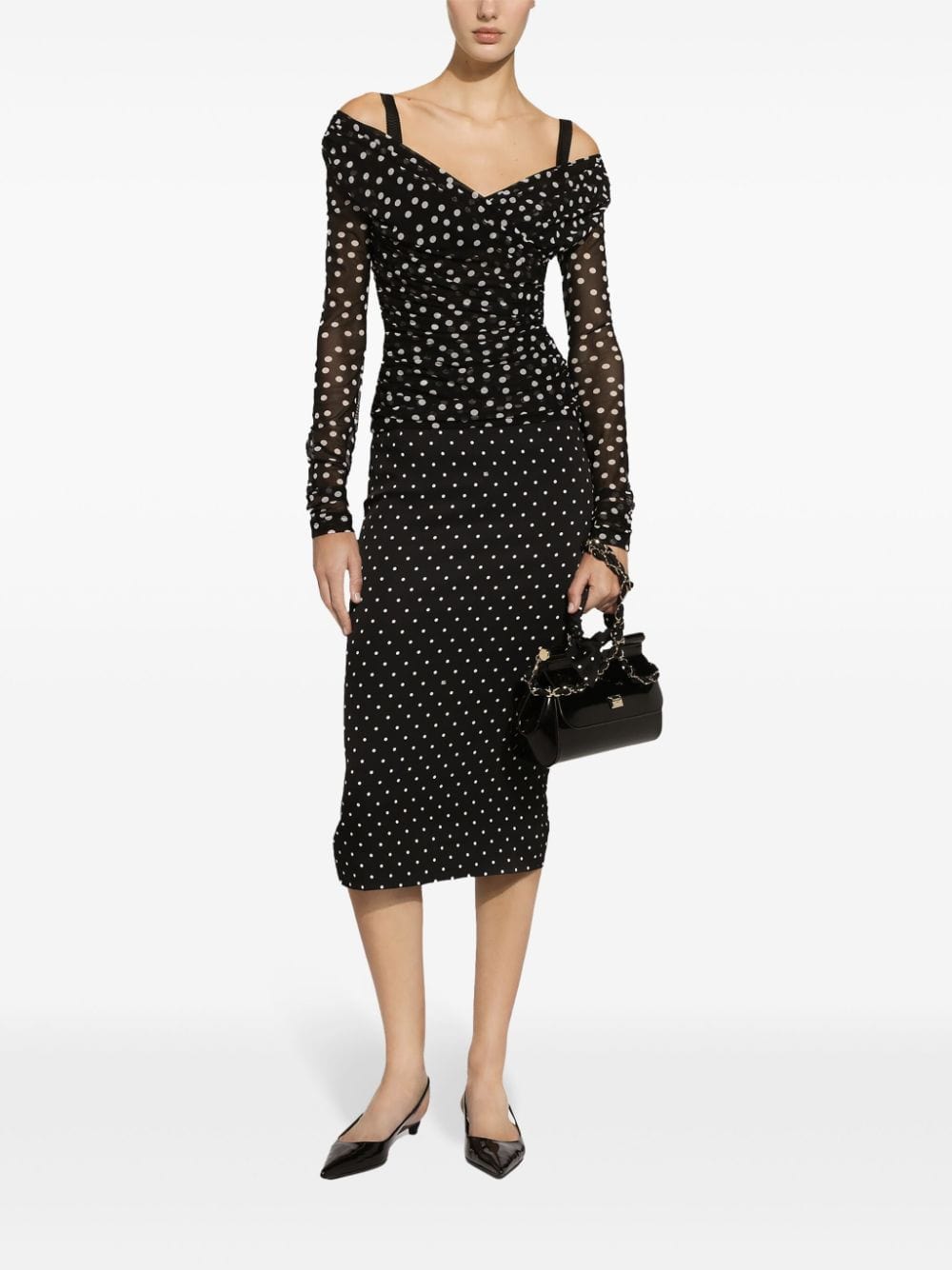 Dolce & Gabbana Polka-Dot Tulle Top