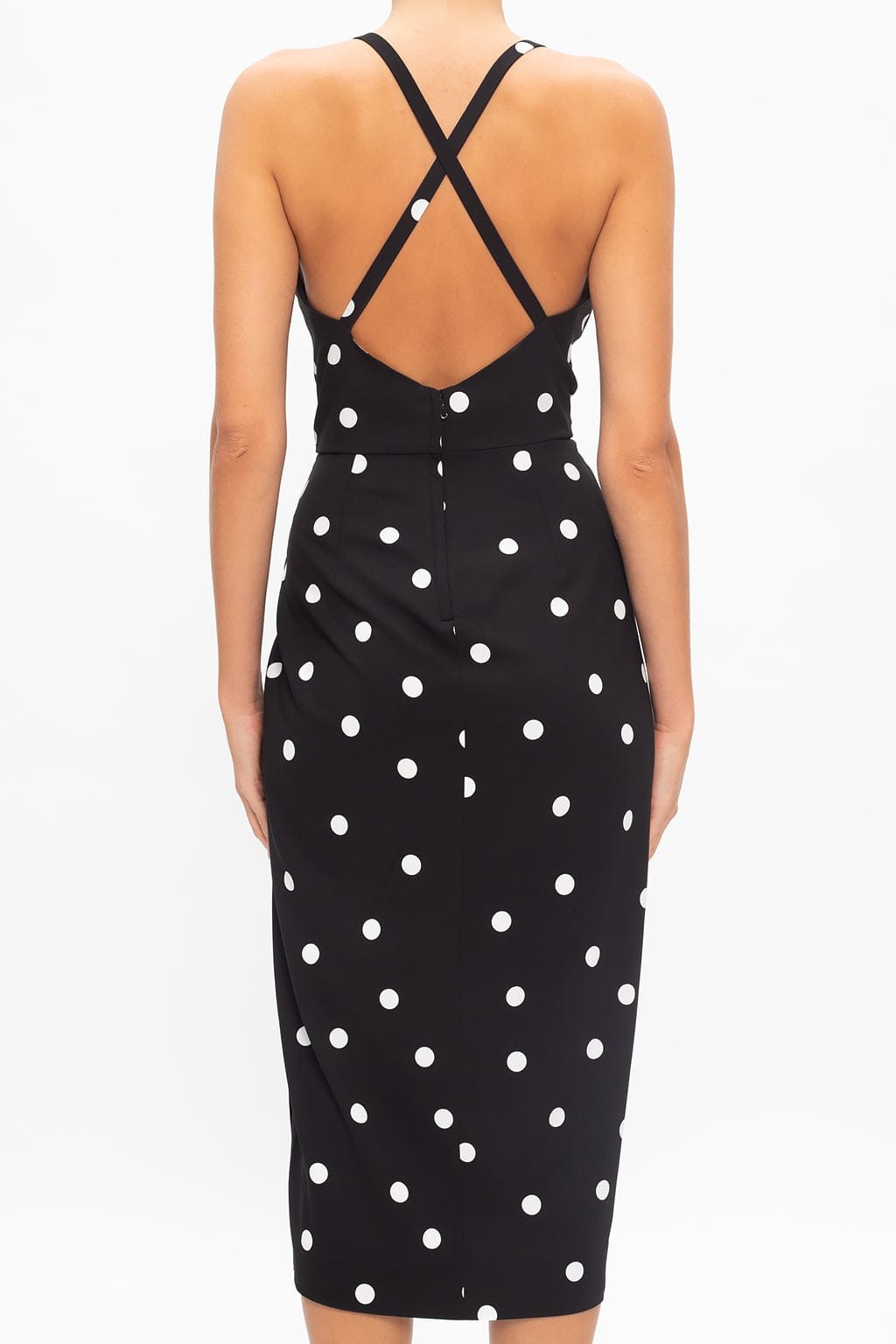 Dolce & Gabbana Polka Dot Wrap Midi Dress